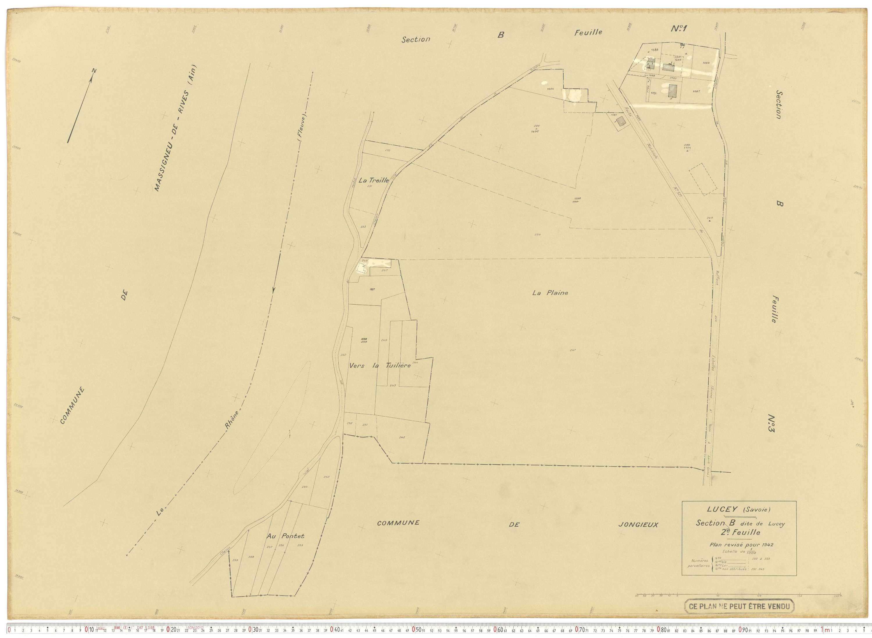 Lucey - Plans cadastraux du cadastre rénové.