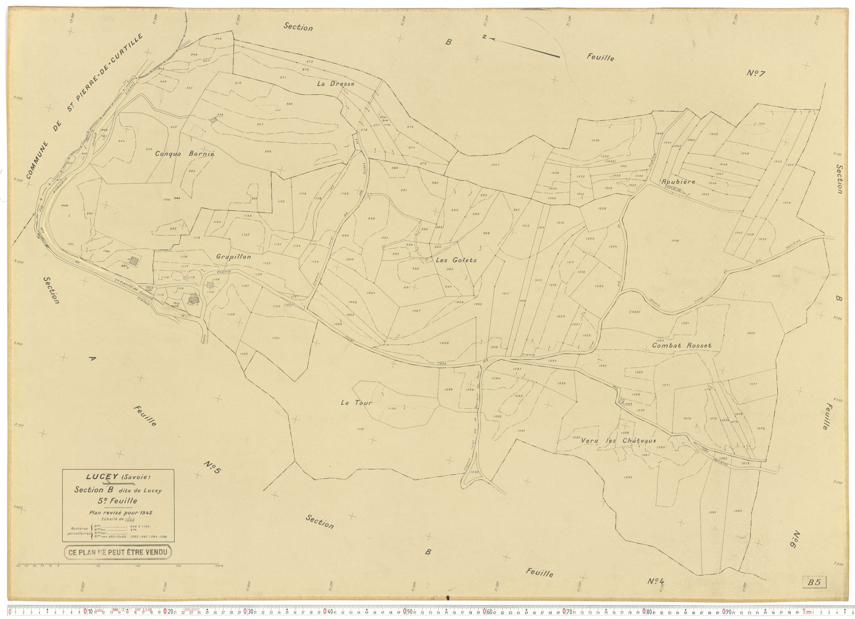 Lucey - Plans cadastraux du cadastre rénové.