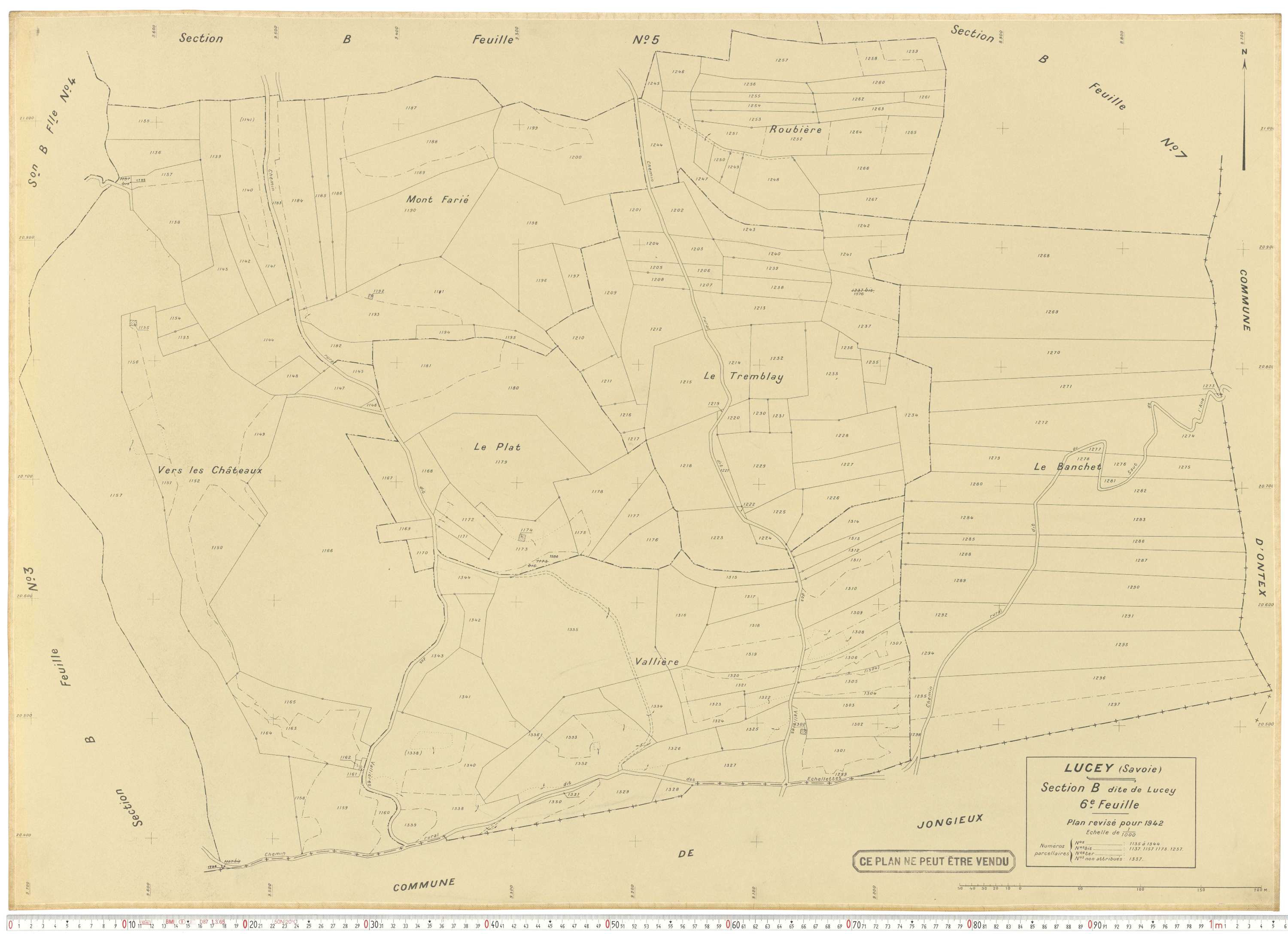 Lucey - Plans cadastraux du cadastre rénové.