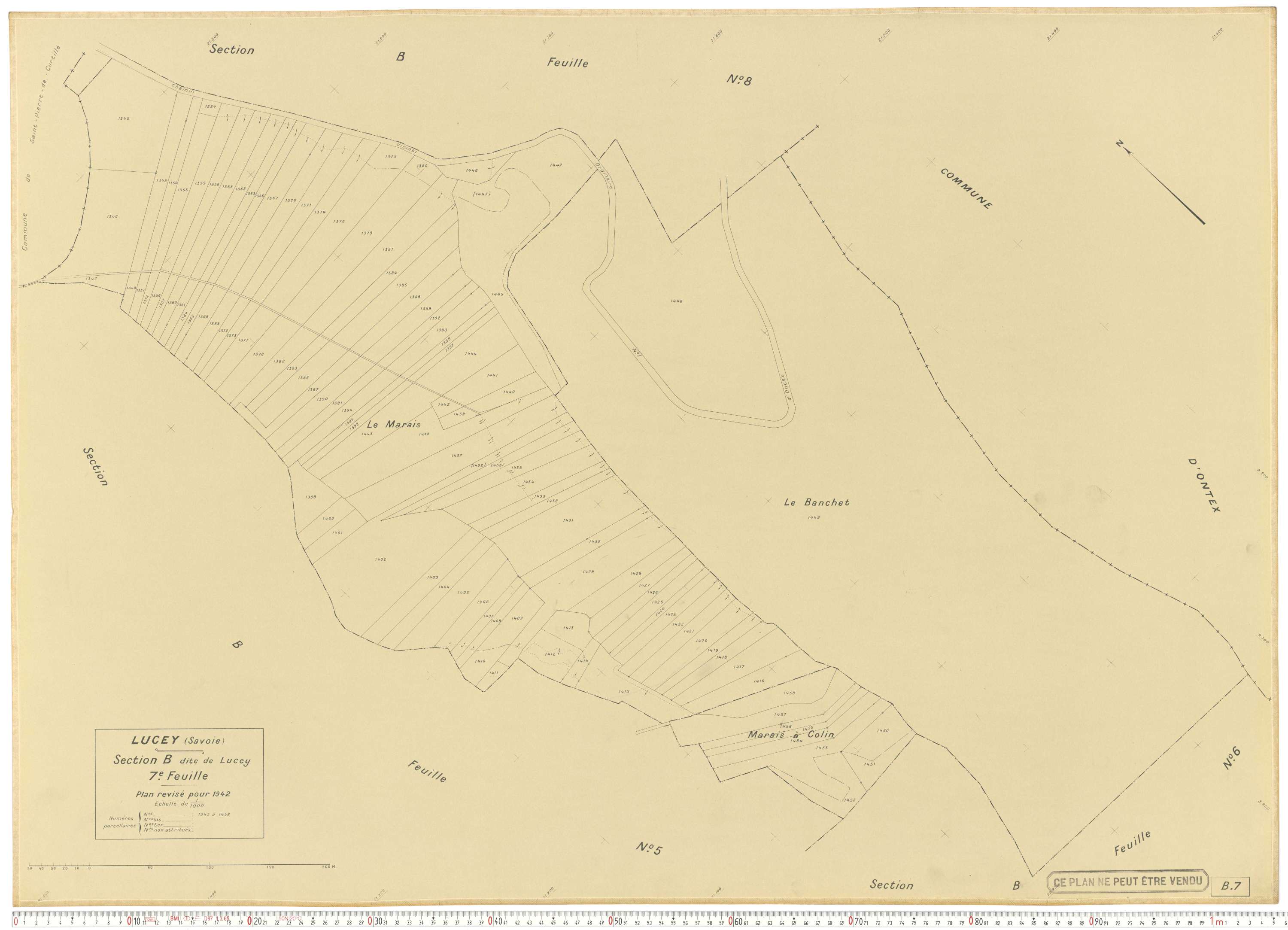 Lucey - Plans cadastraux du cadastre rénové.