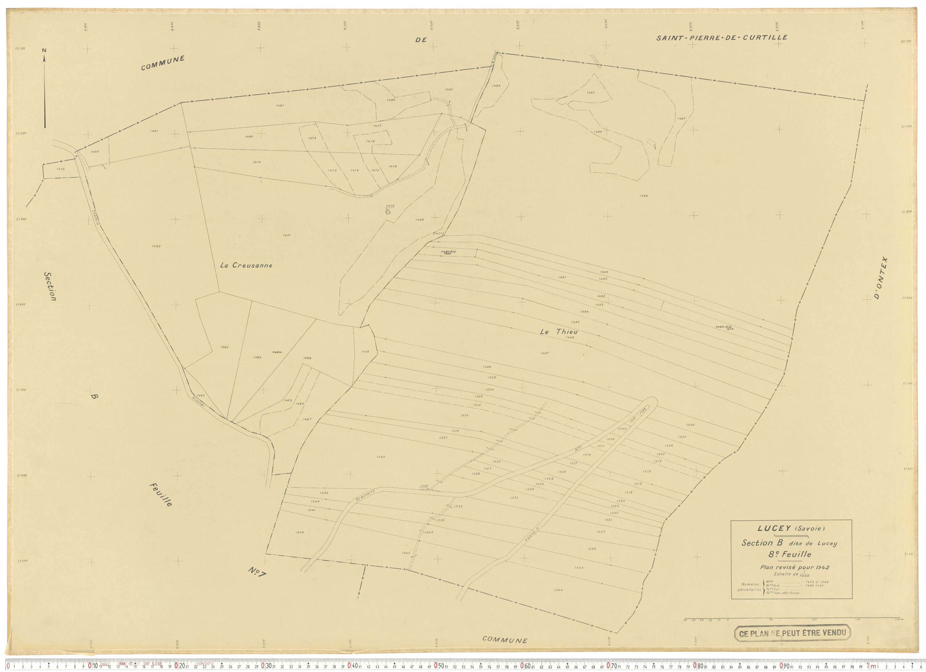 Lucey - Plans cadastraux du cadastre rénové.