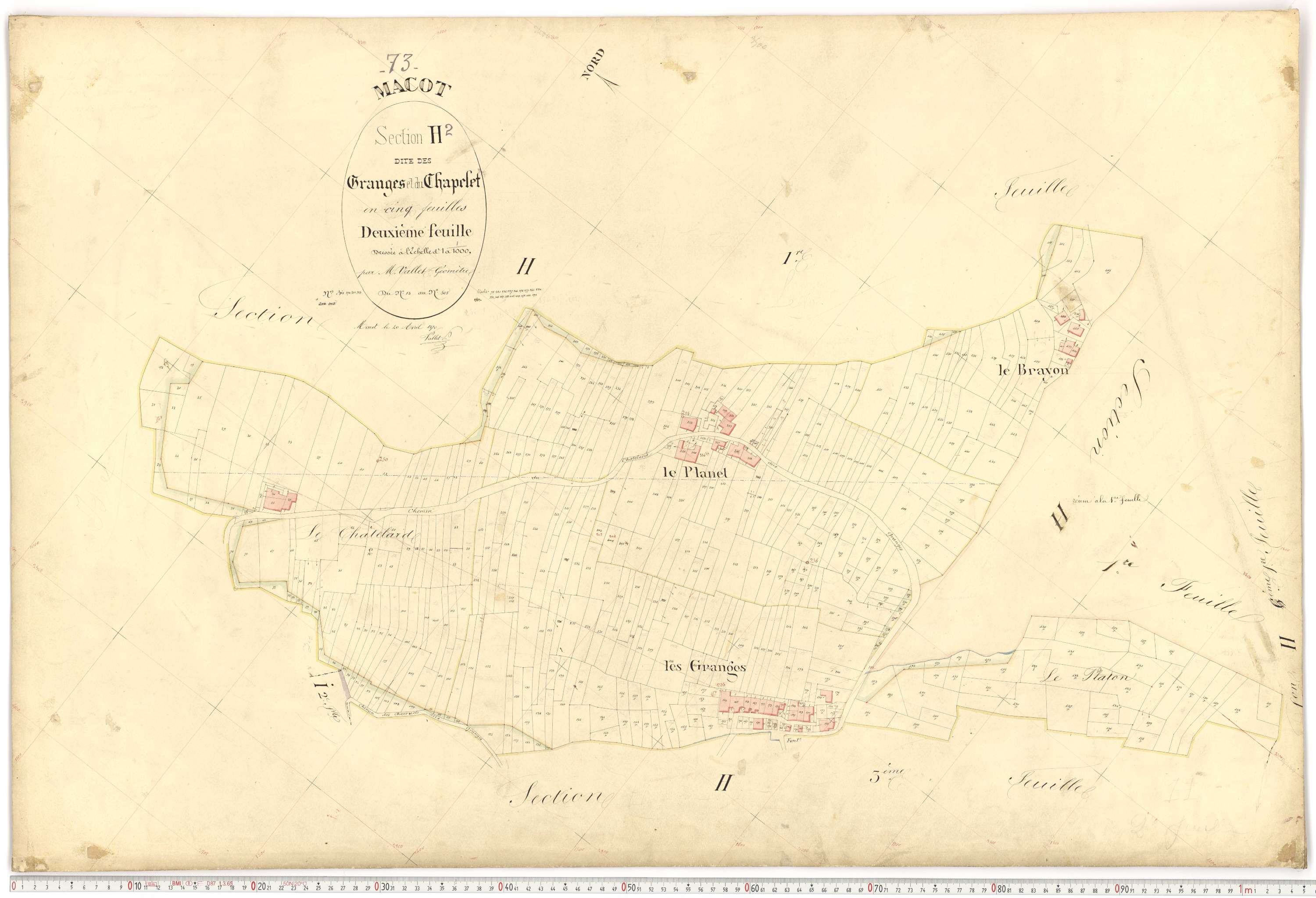 Mâcot-la-Plagne - Plans cadastraux du premier cadastre français.