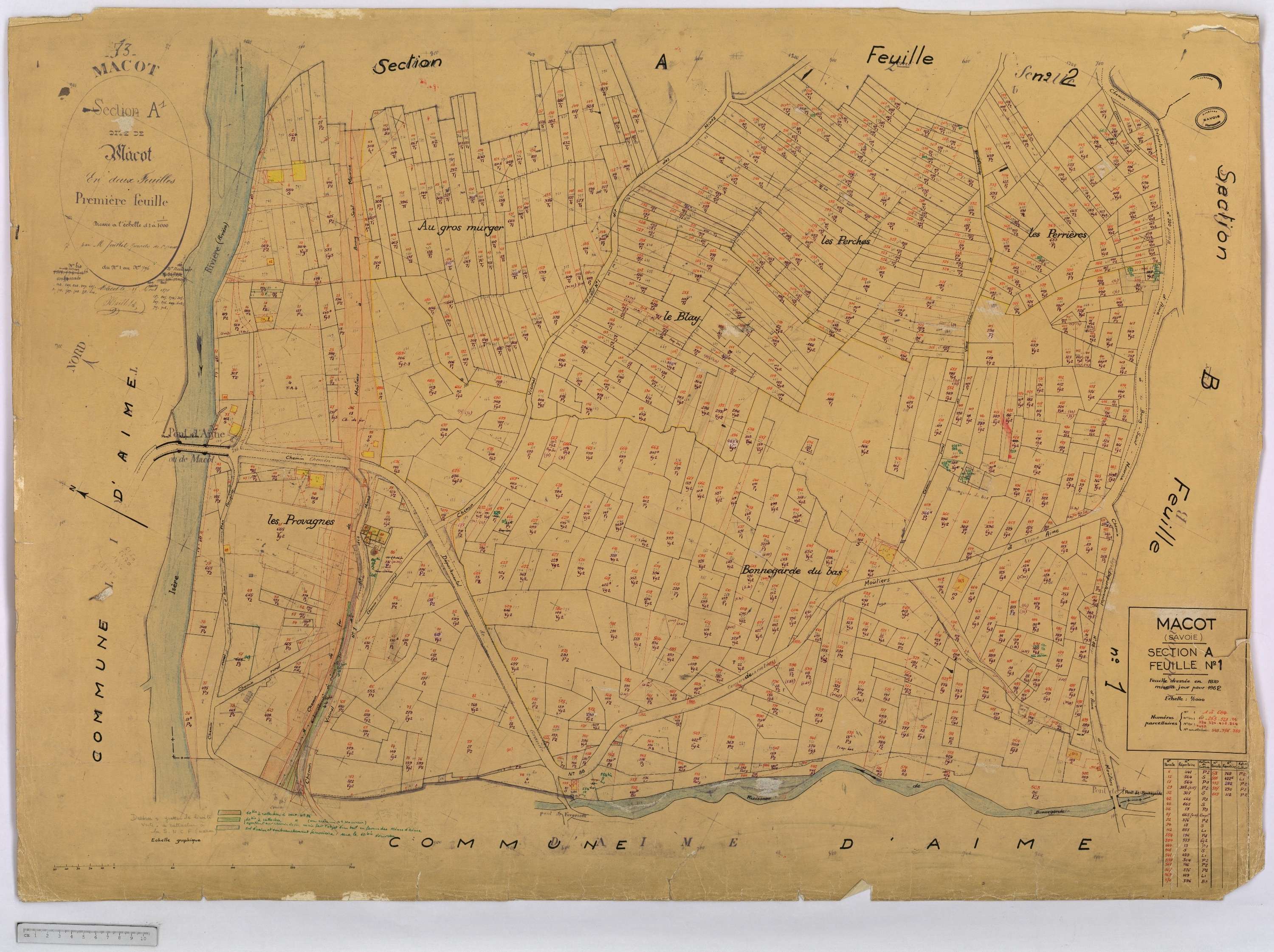 Mâcot-la-Plagne - Cadastre rénové (1962).
