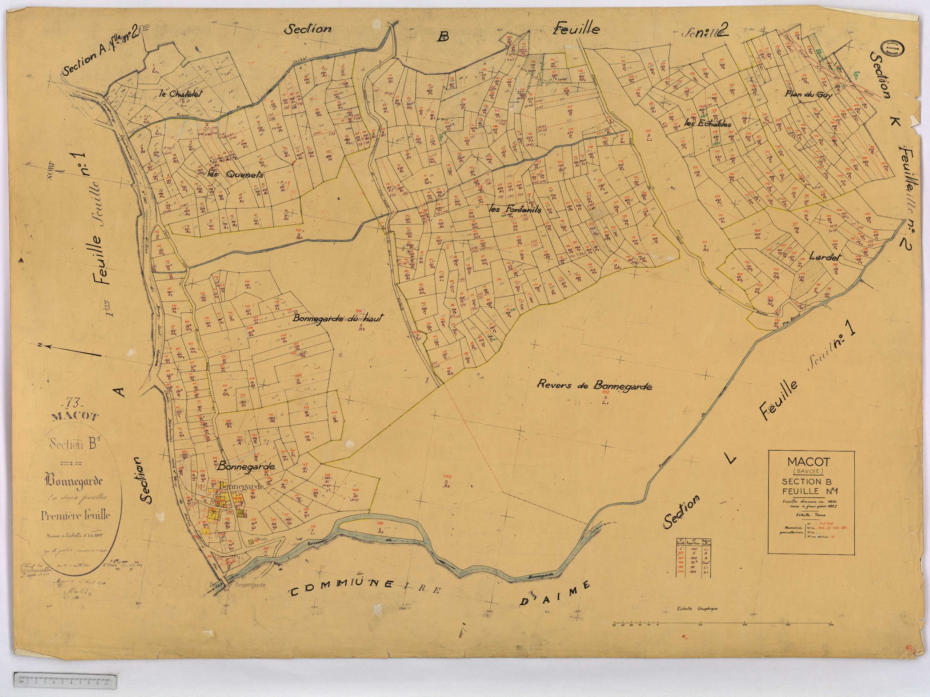 Mâcot-la-Plagne - Cadastre rénové (1962).