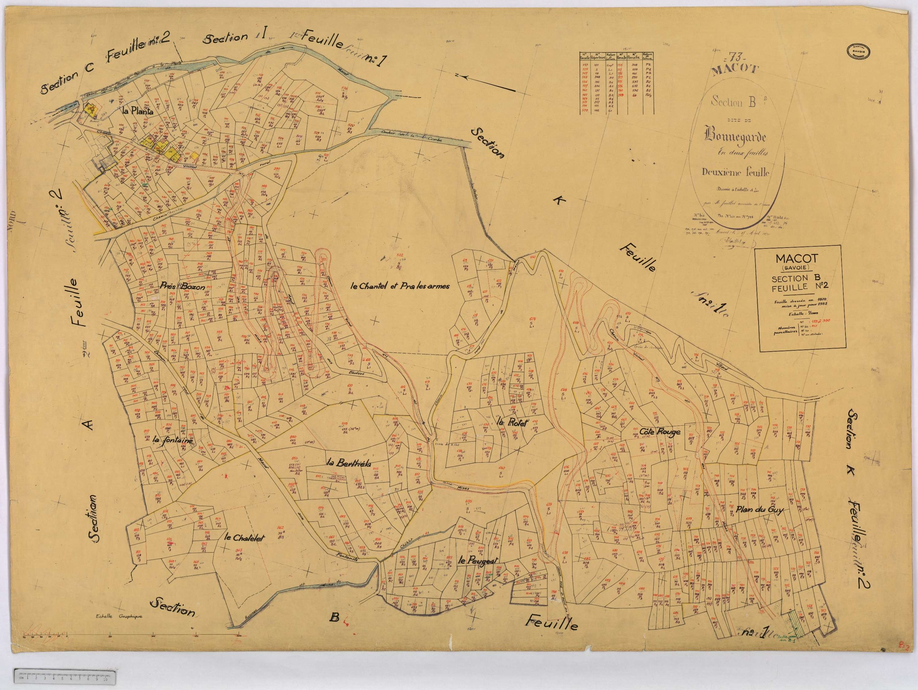 Mâcot-la-Plagne - Cadastre rénové (1962).