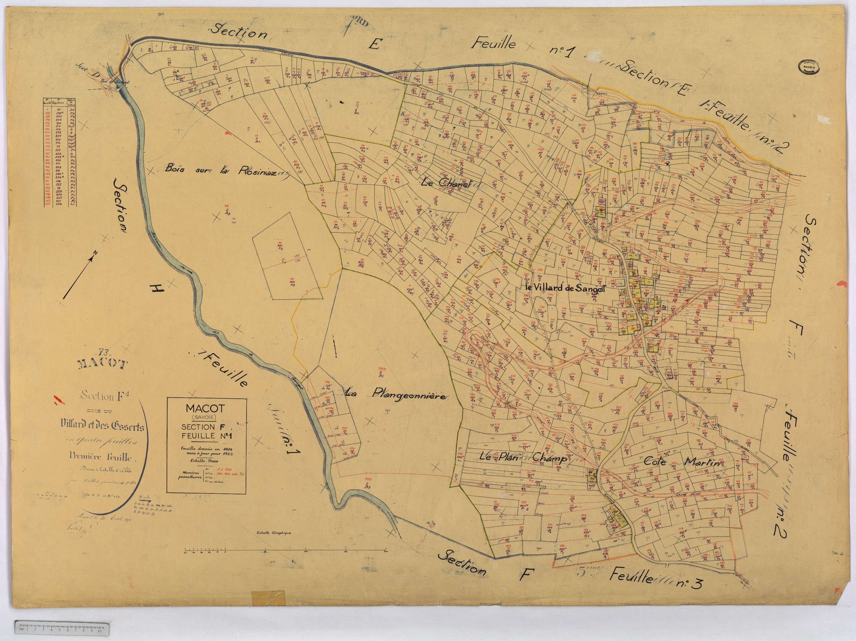 Mâcot-la-Plagne - Cadastre rénové (1962).