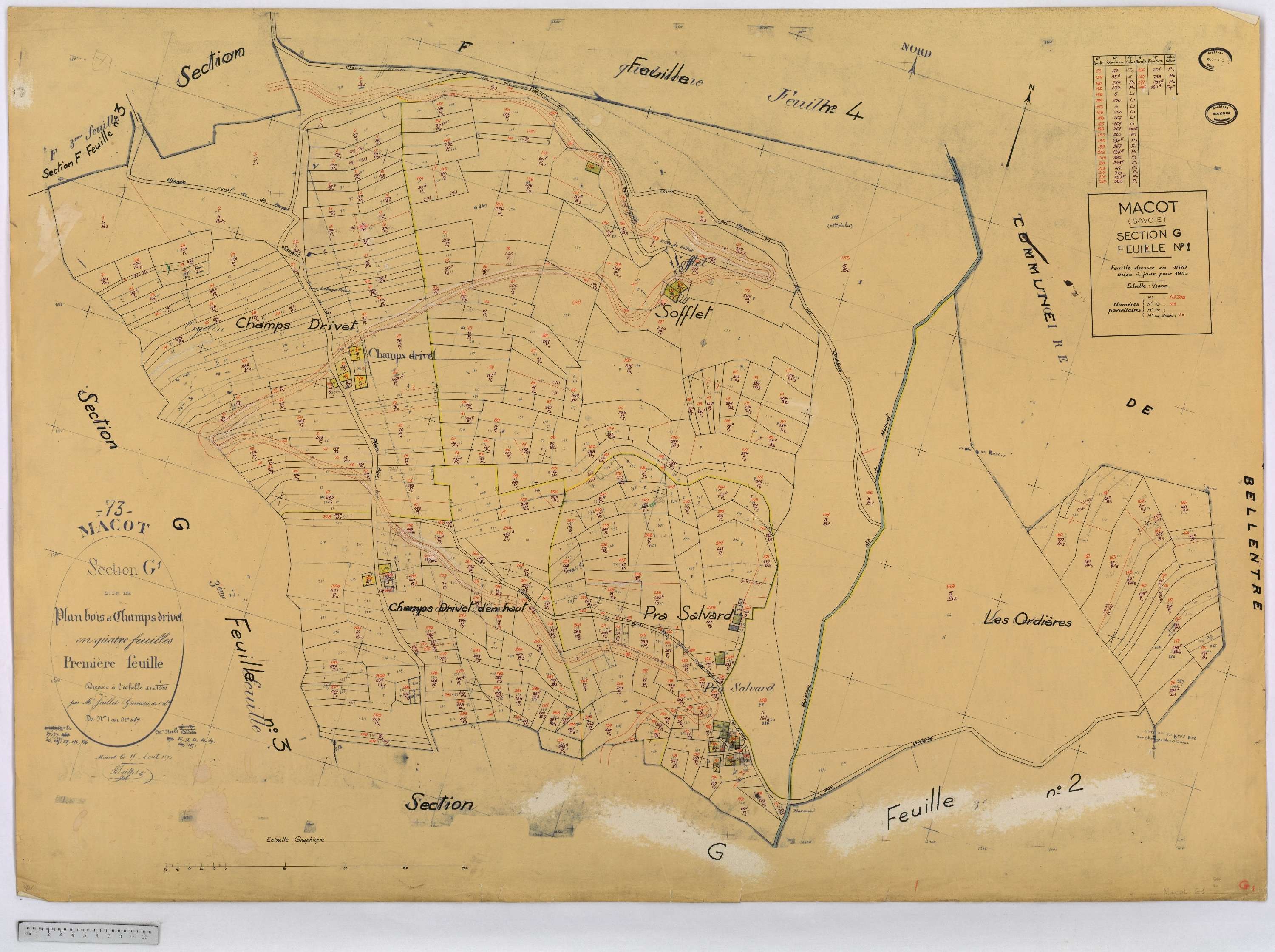 Mâcot-la-Plagne - Cadastre rénové (1962).