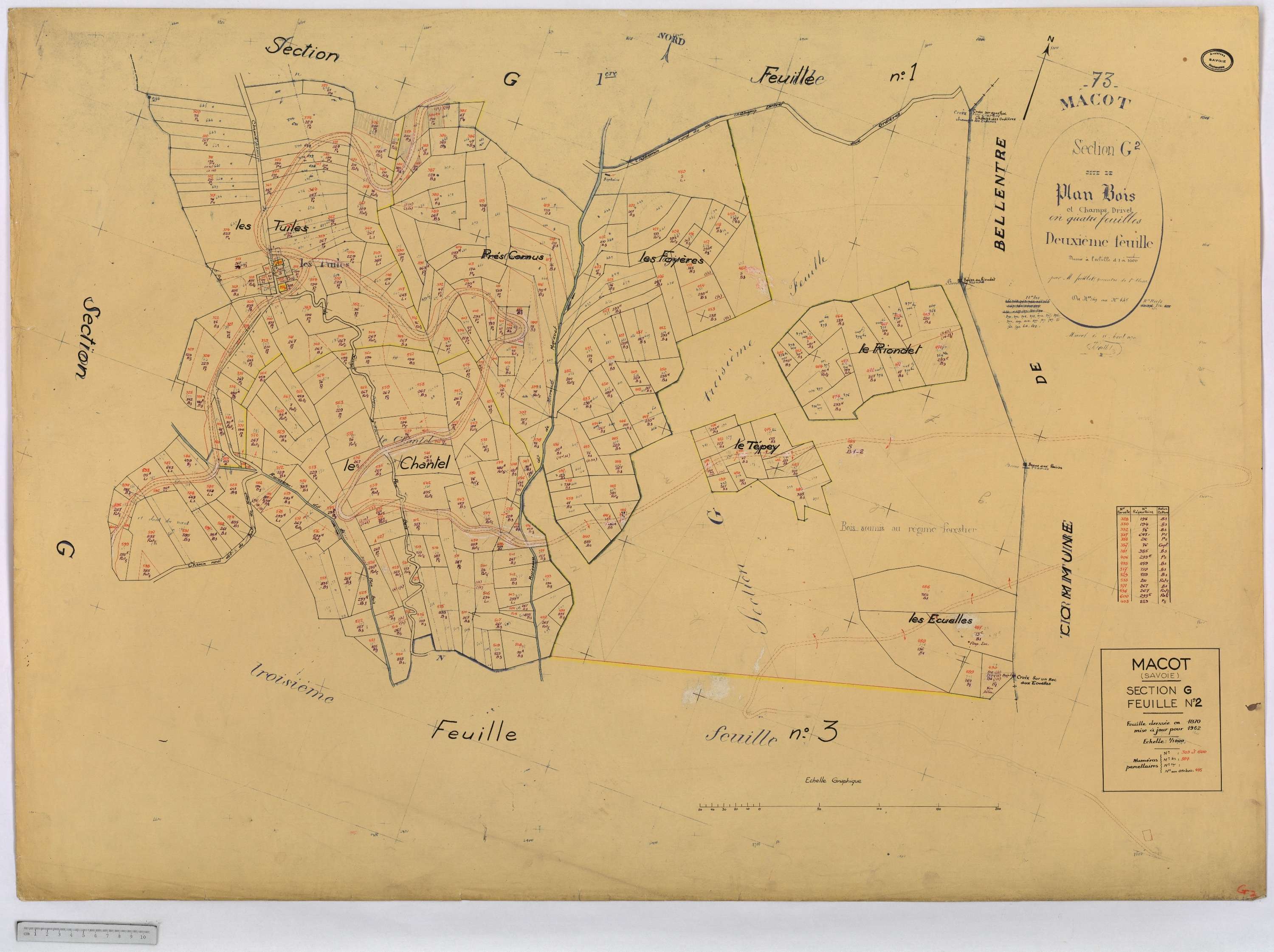 Mâcot-la-Plagne - Cadastre rénové (1962).
