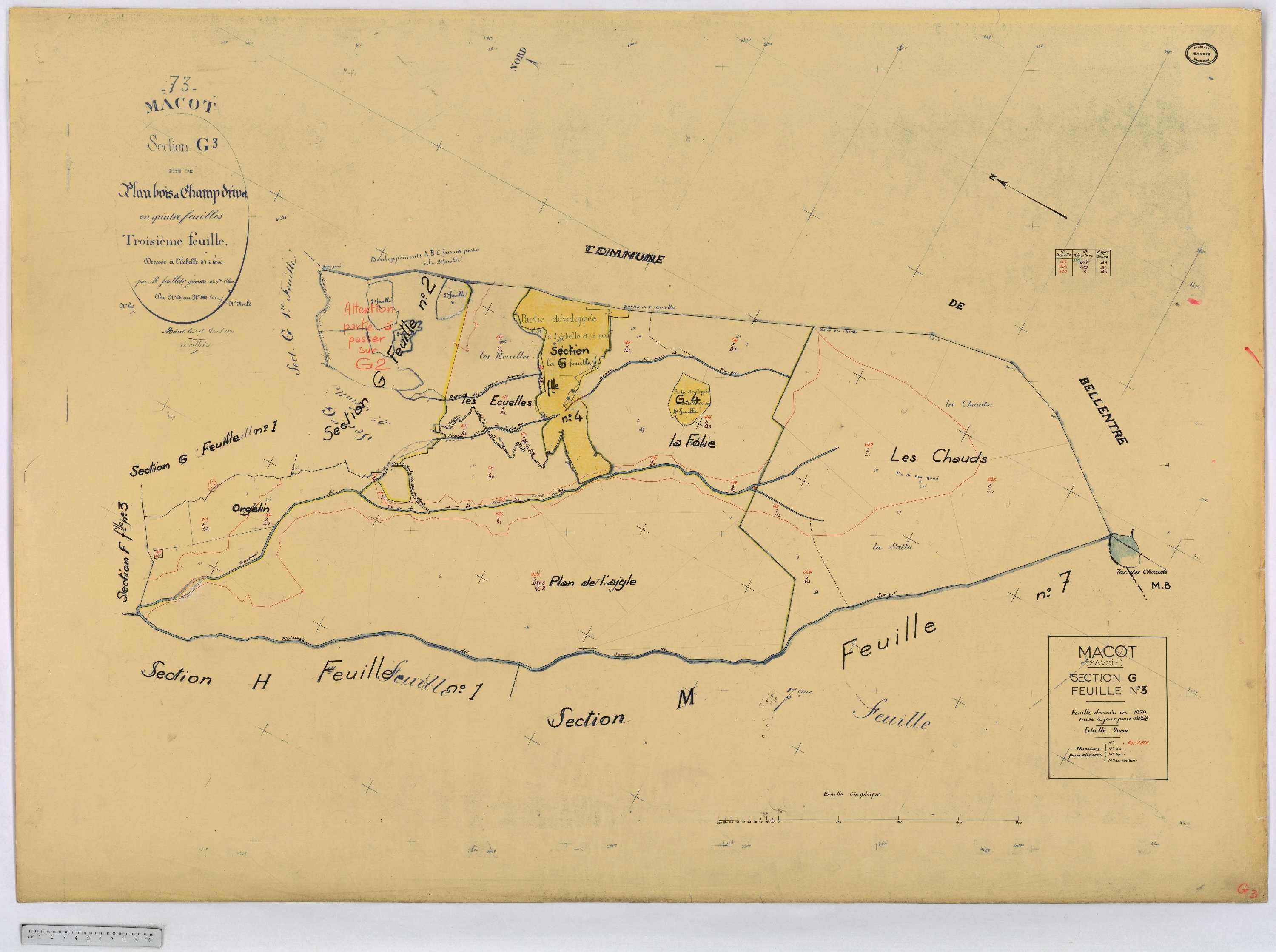 Mâcot-la-Plagne - Cadastre rénové (1962).
