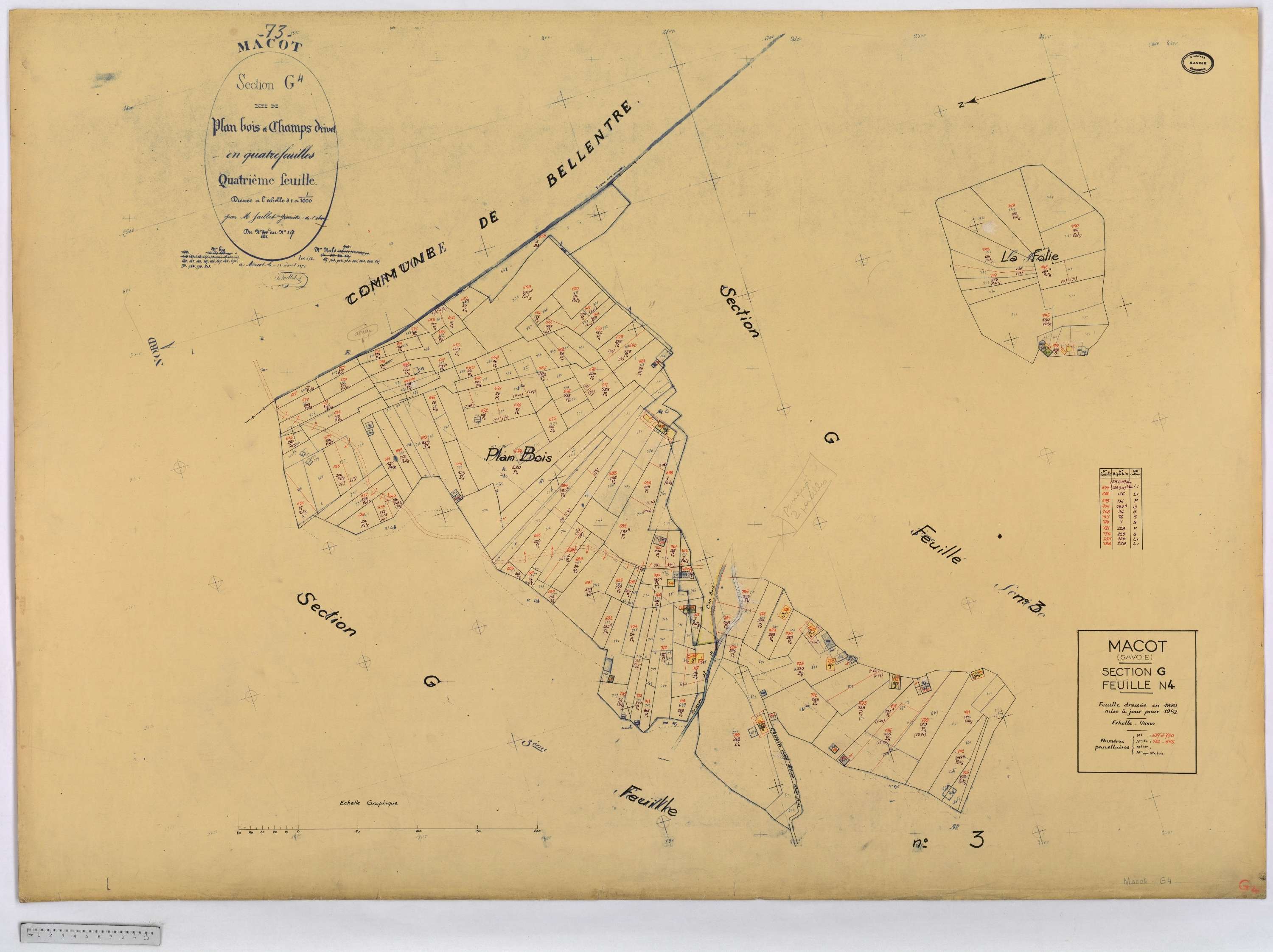 Mâcot-la-Plagne - Cadastre rénové (1962).