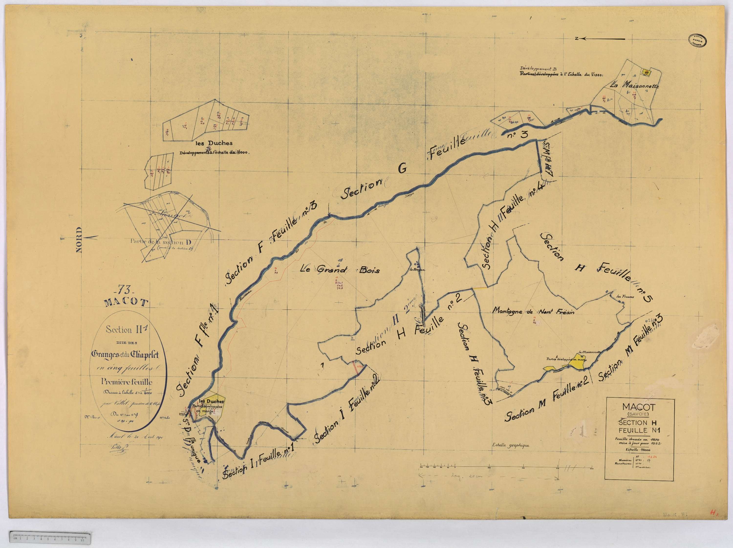 Mâcot-la-Plagne - Cadastre rénové (1962).
