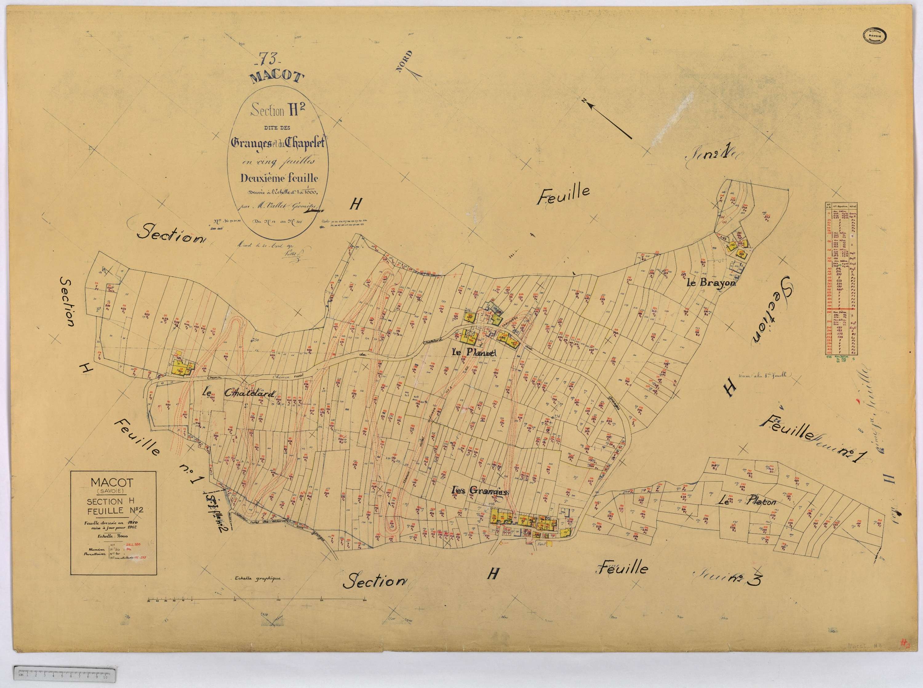 Mâcot-la-Plagne - Cadastre rénové (1962).