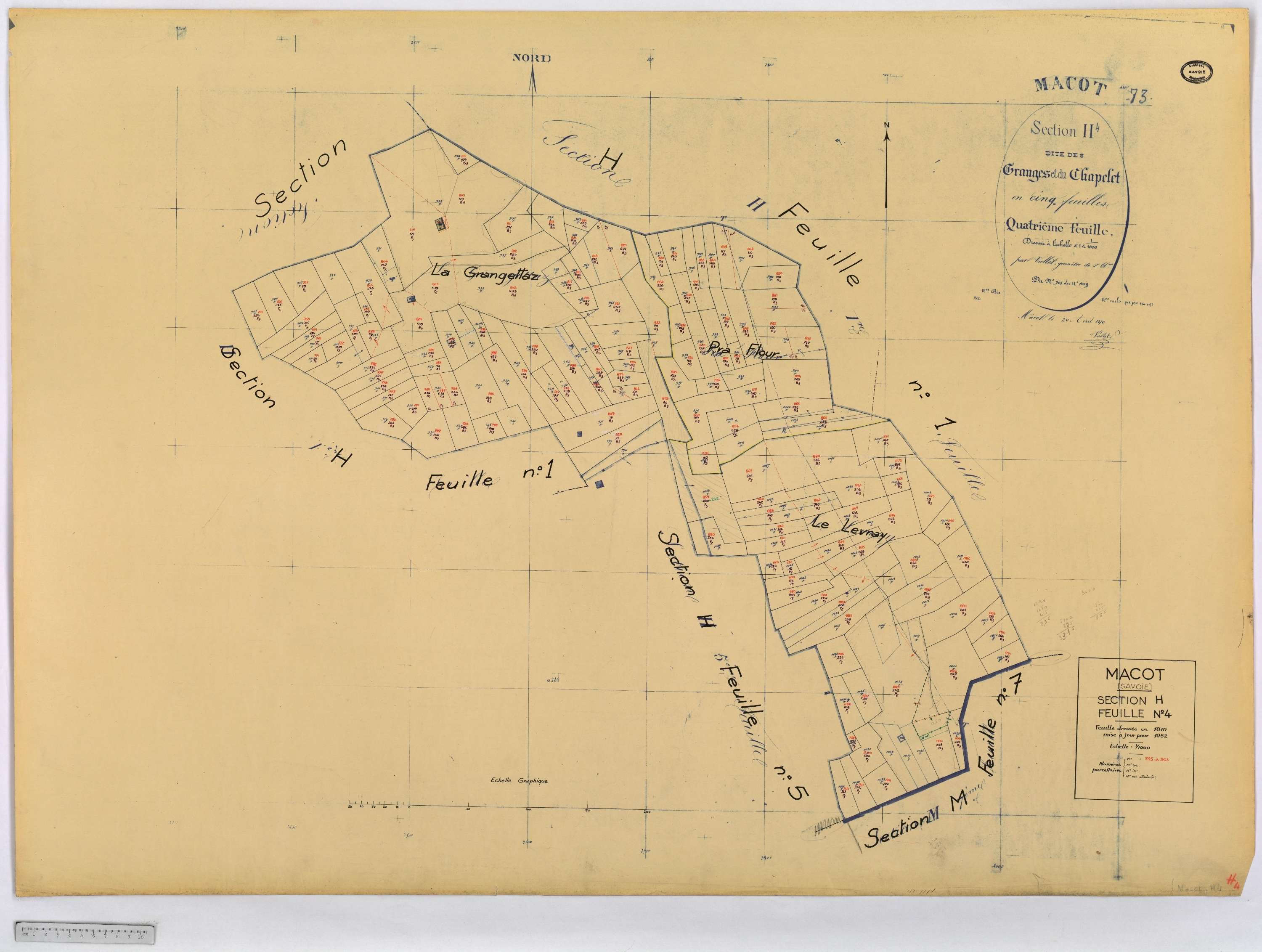 Mâcot-la-Plagne - Cadastre rénové (1962).