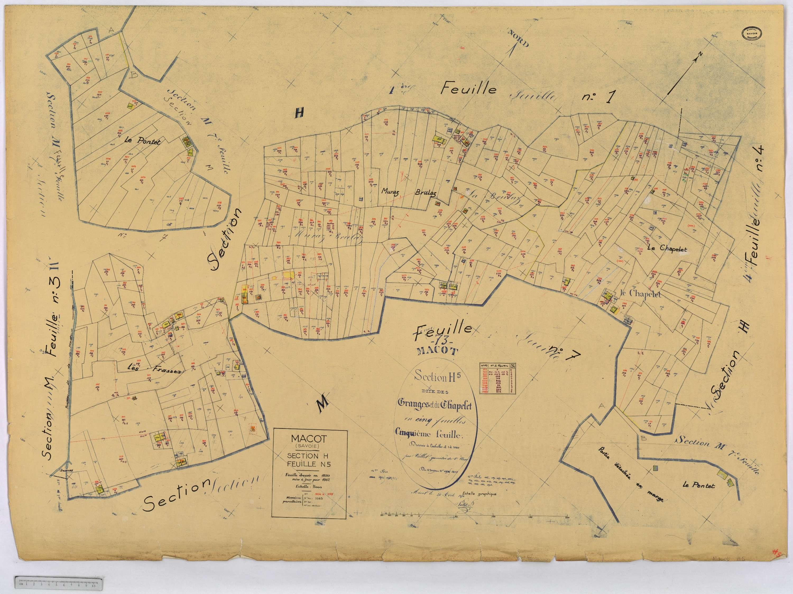 Mâcot-la-Plagne - Cadastre rénové (1962).