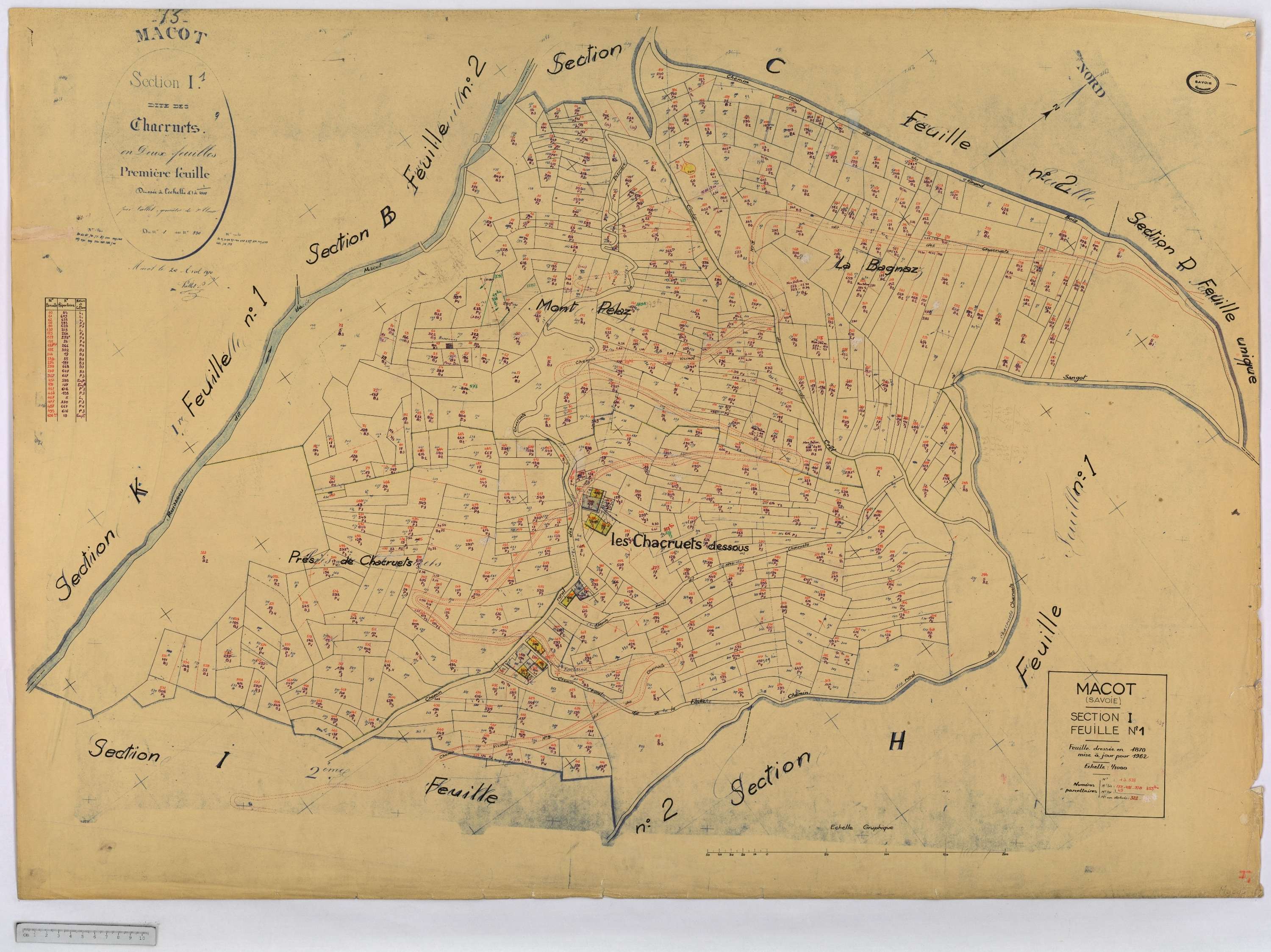 Mâcot-la-Plagne - Cadastre rénové (1962).