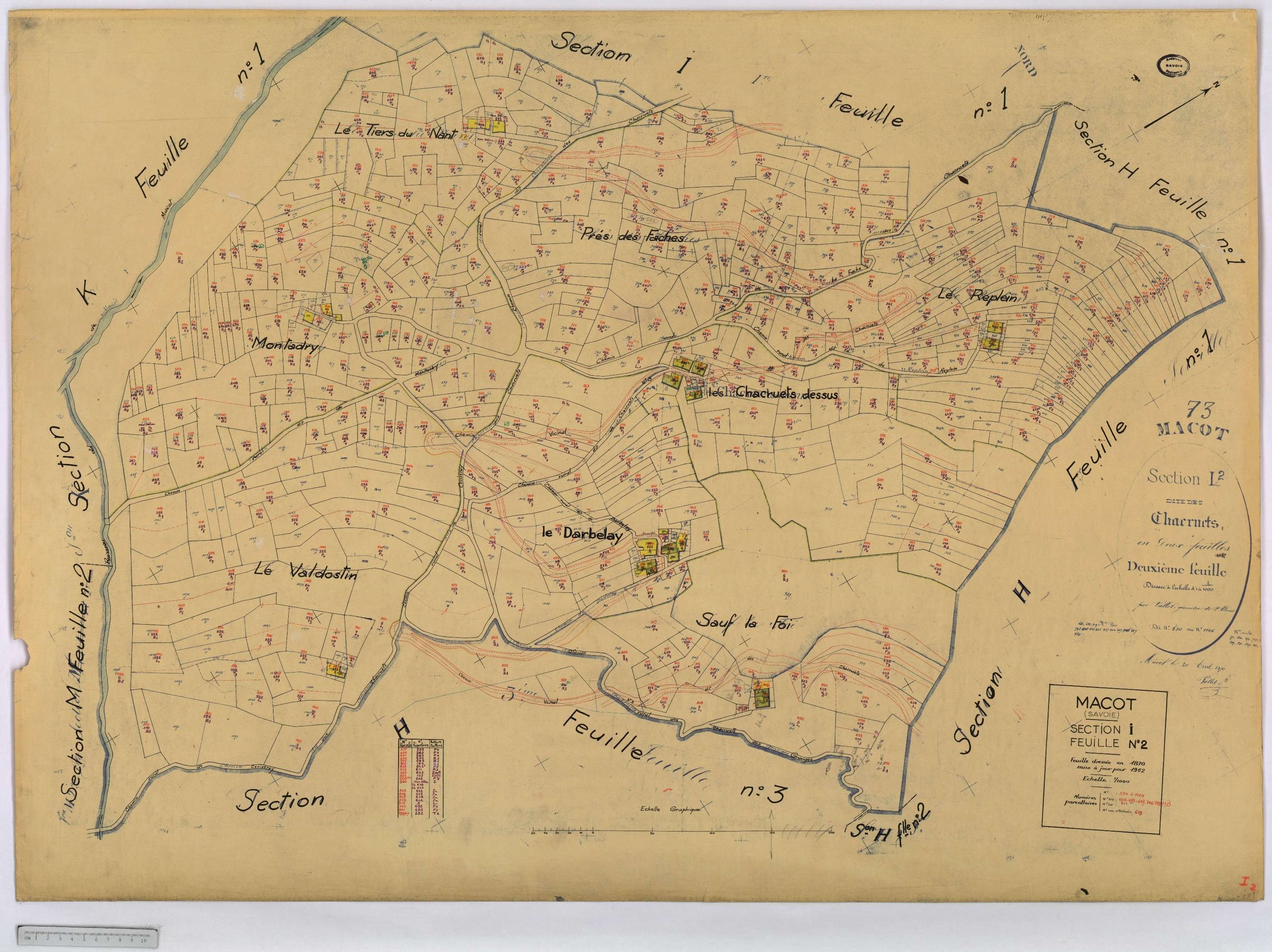 Mâcot-la-Plagne - Cadastre rénové (1962).