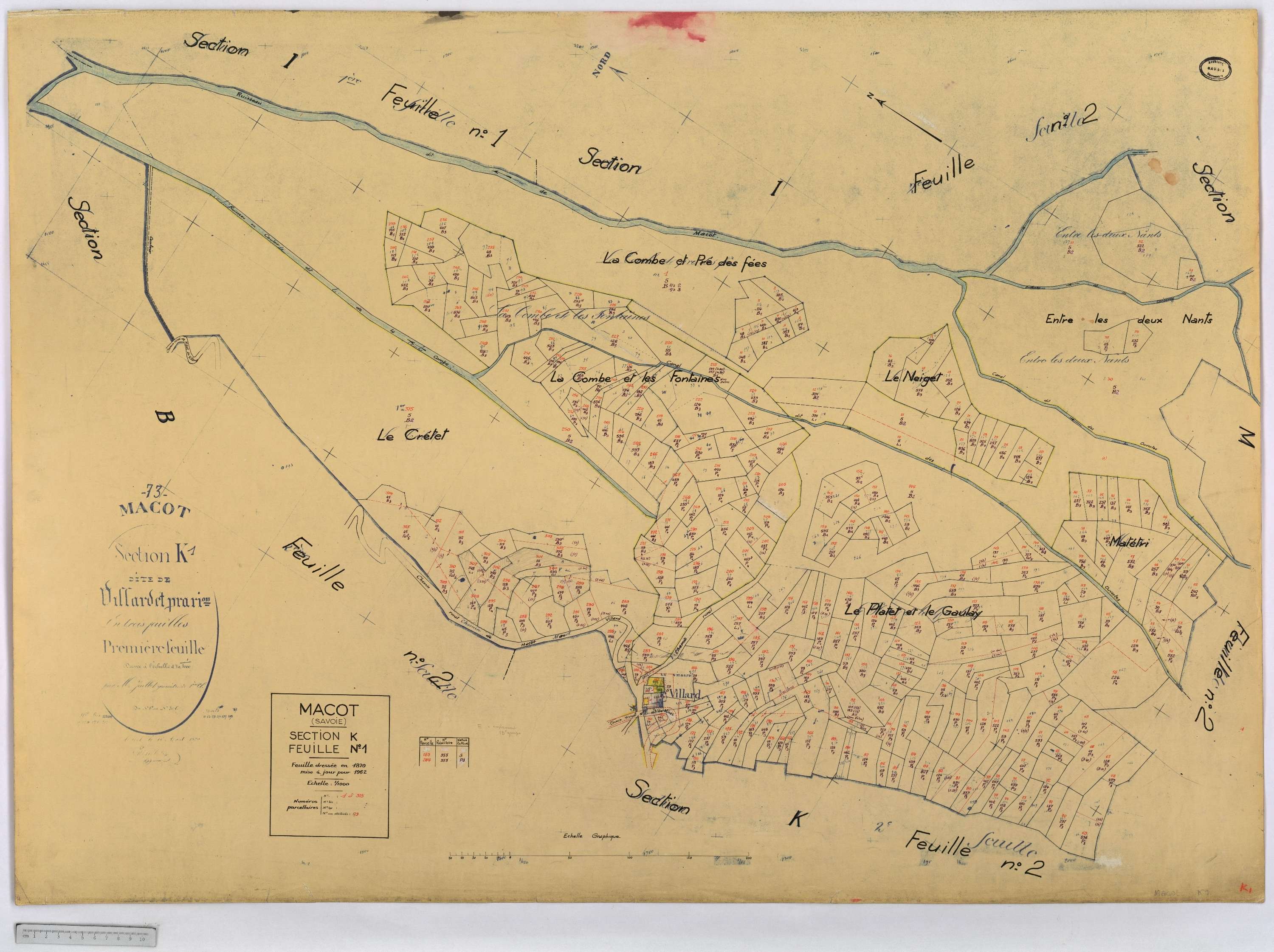 Mâcot-la-Plagne - Cadastre rénové (1962).