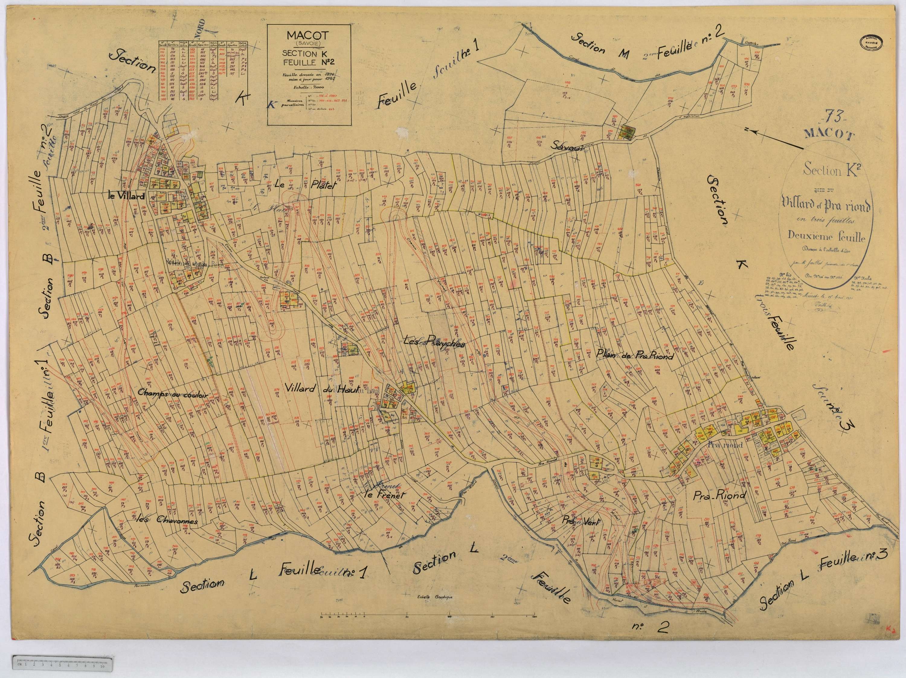 Mâcot-la-Plagne - Cadastre rénové (1962).