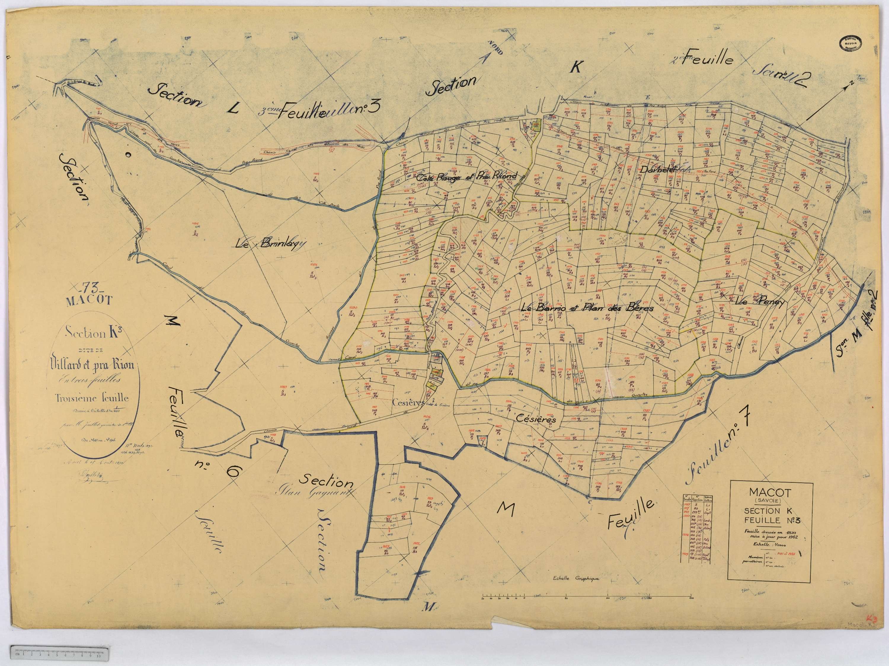 Mâcot-la-Plagne - Cadastre rénové (1962).
