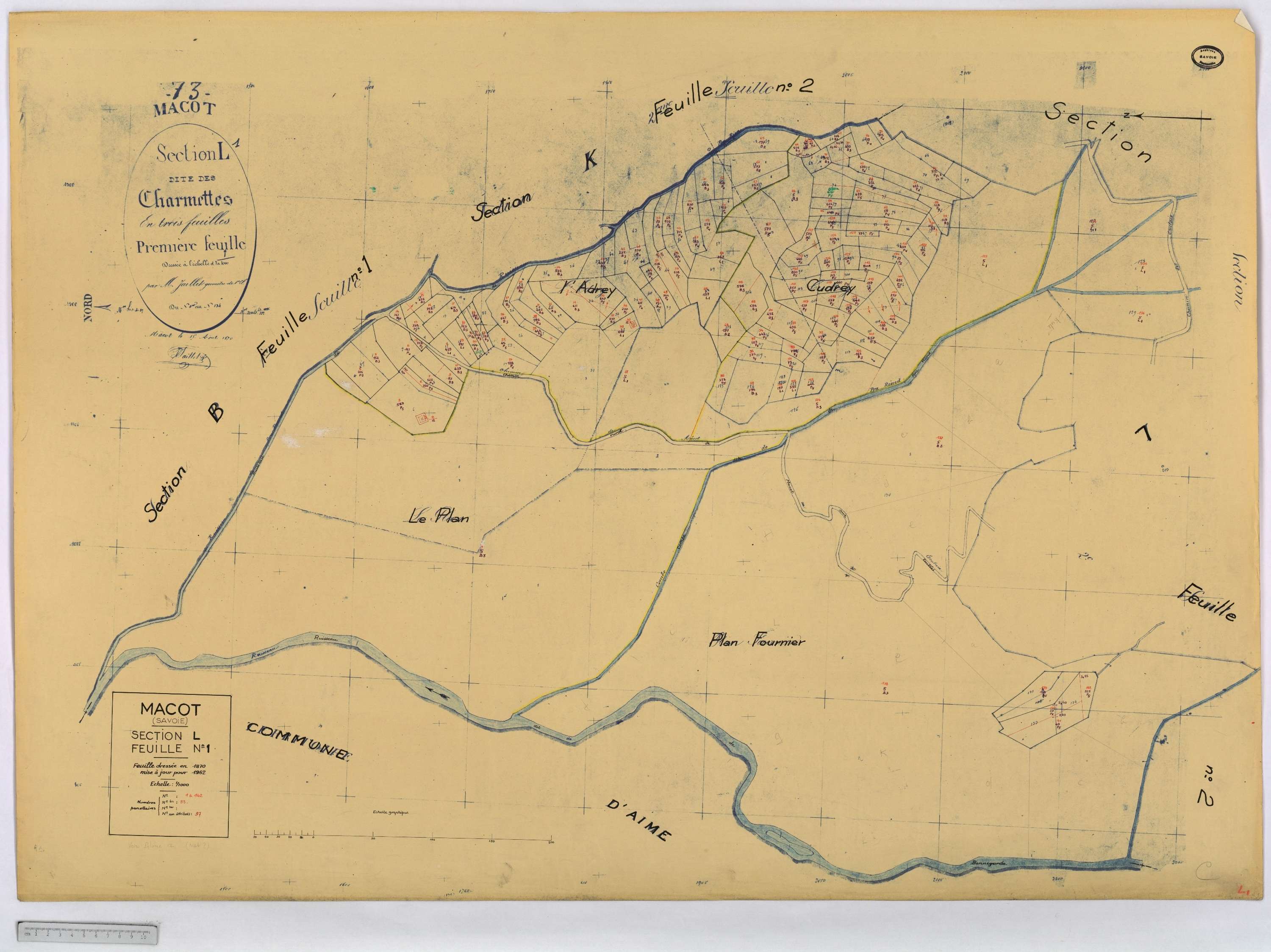 Mâcot-la-Plagne - Cadastre rénové (1962).
