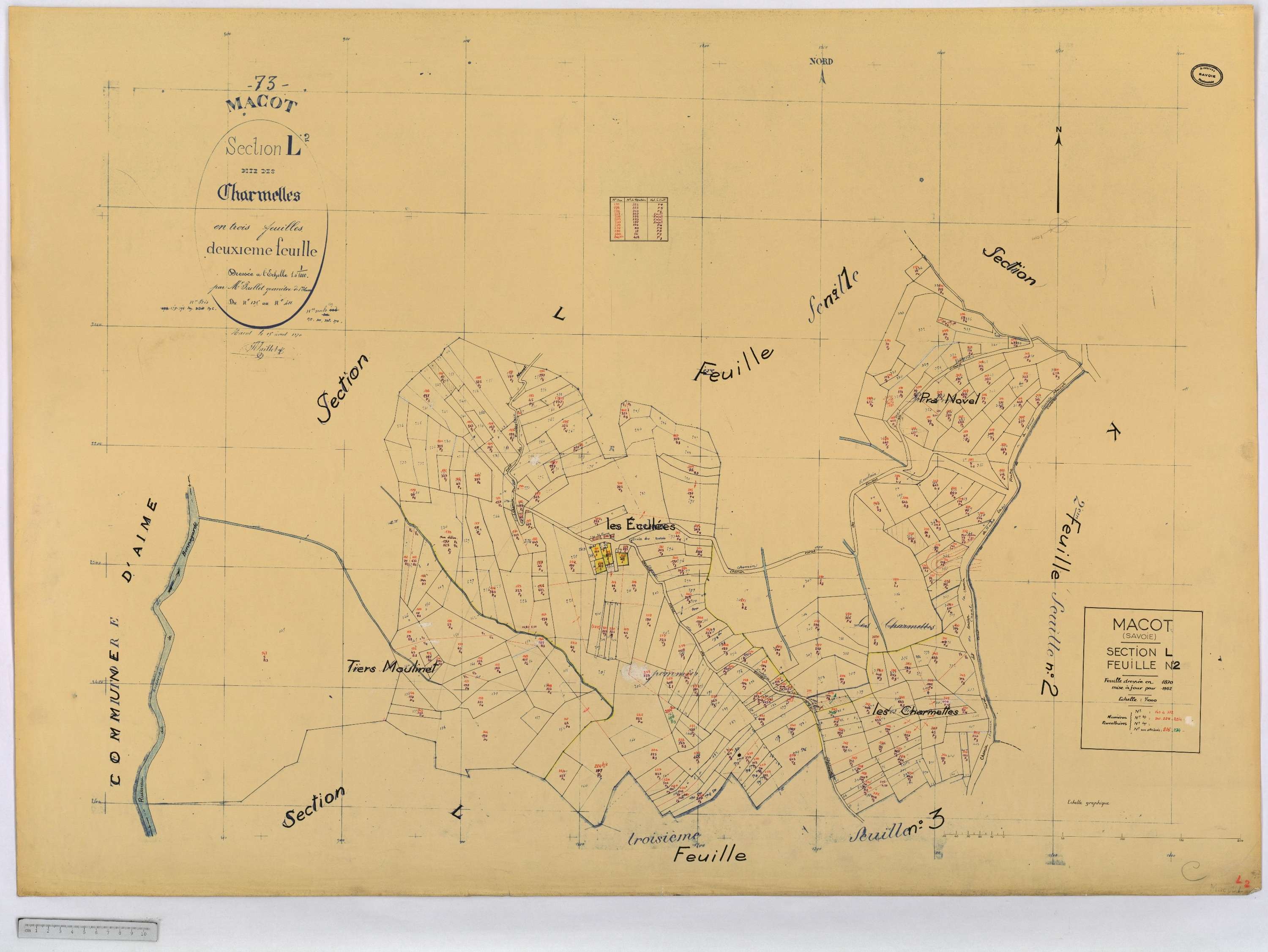 Mâcot-la-Plagne - Cadastre rénové (1962).
