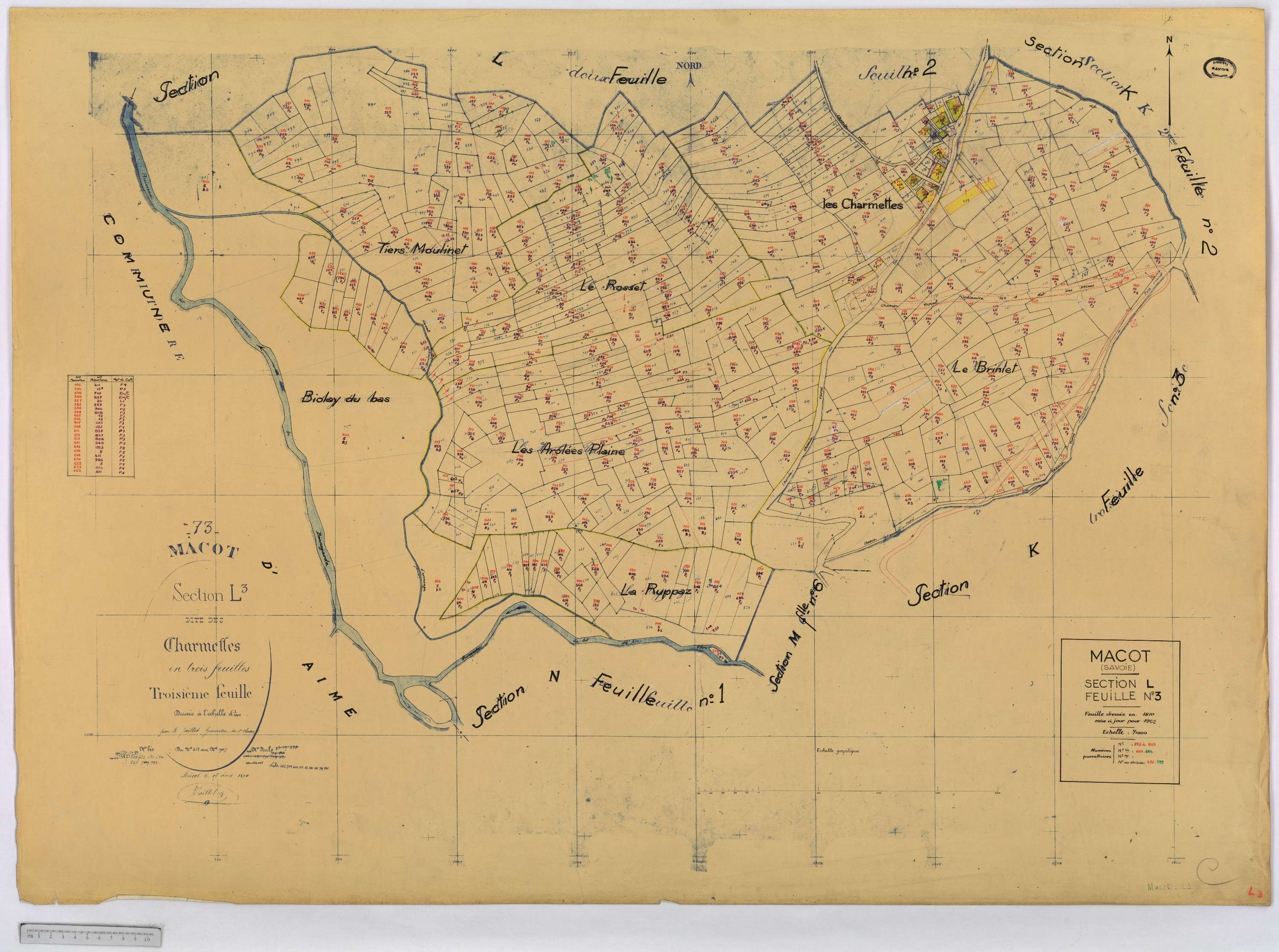 Mâcot-la-Plagne - Cadastre rénové (1962).