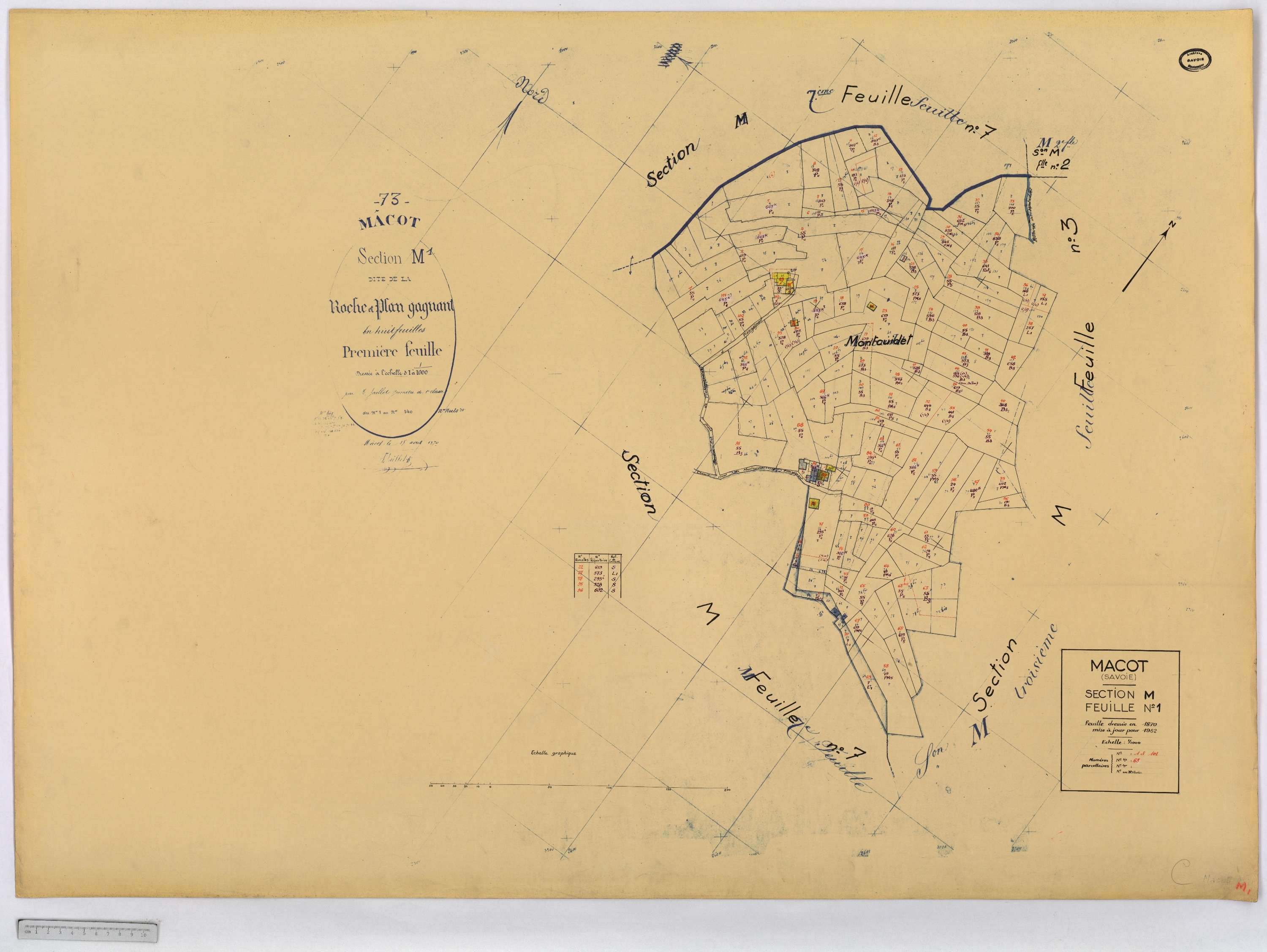 Mâcot-la-Plagne - Cadastre rénové (1962).