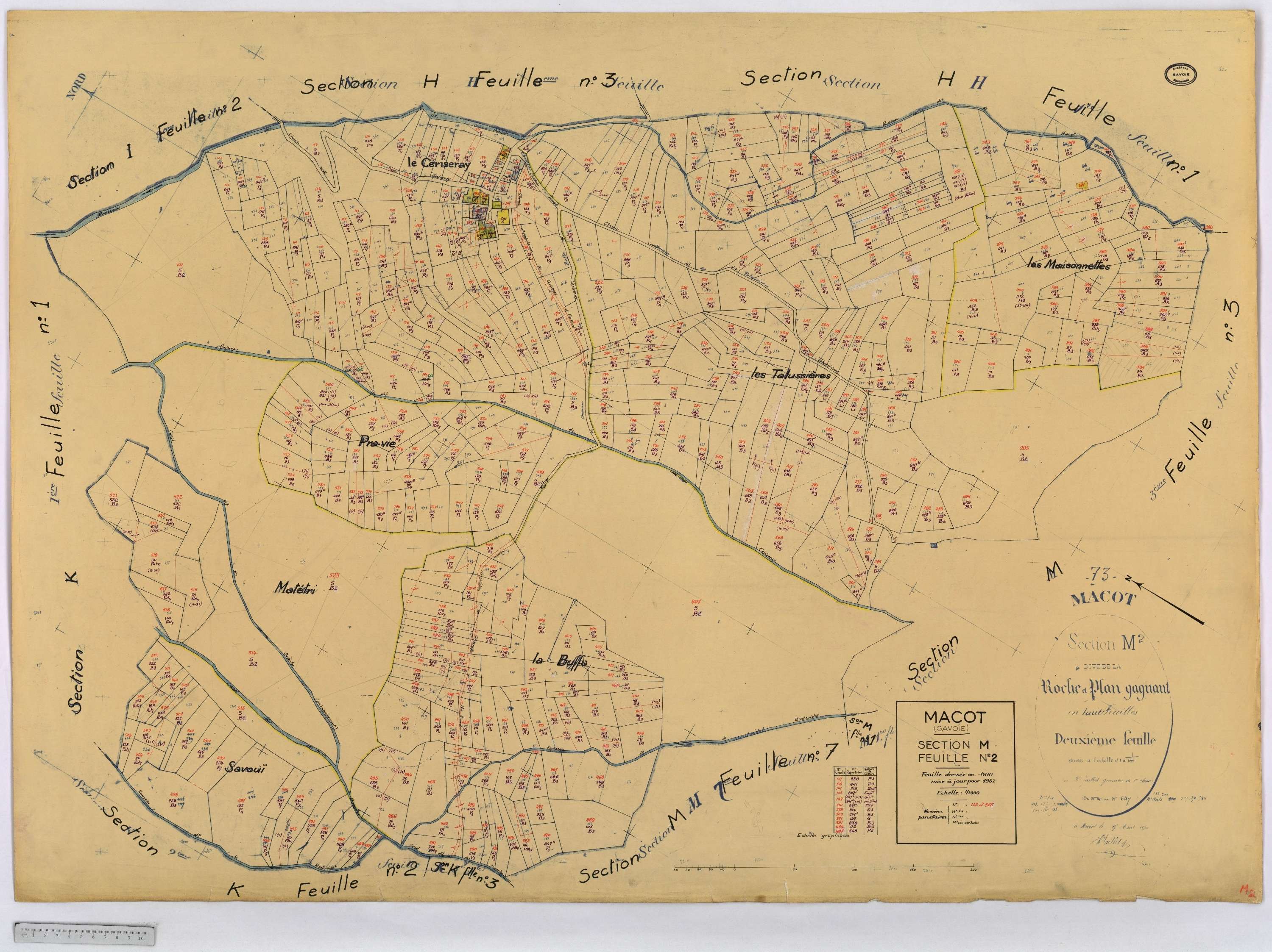 Mâcot-la-Plagne - Cadastre rénové (1962).