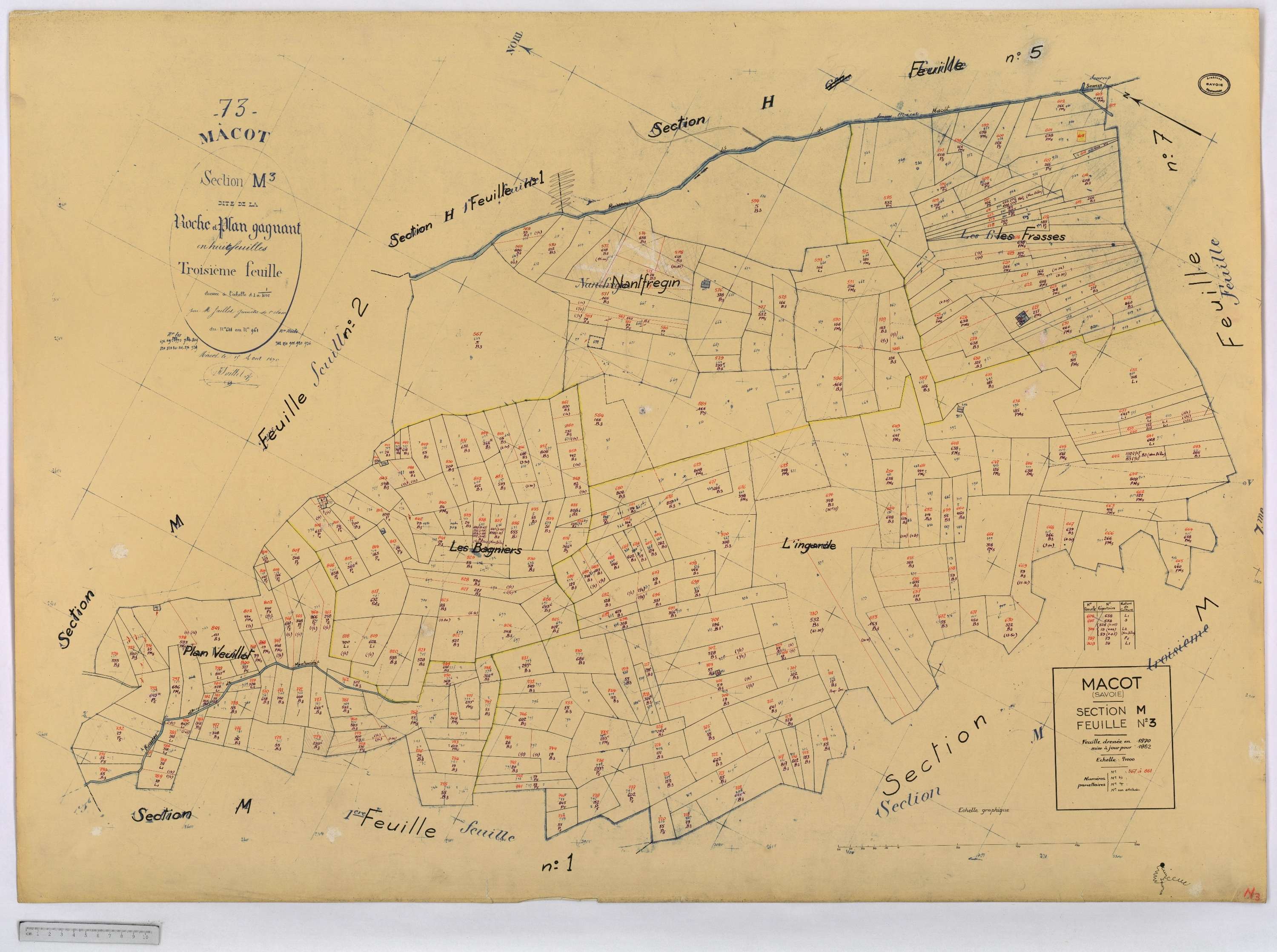 Mâcot-la-Plagne - Cadastre rénové (1962).