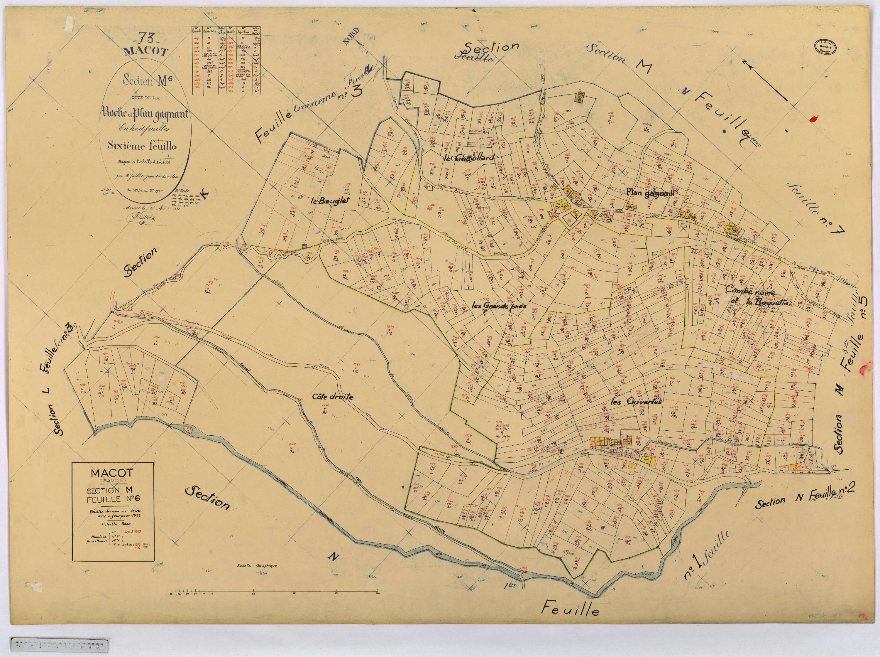 Mâcot-la-Plagne - Cadastre rénové (1962).