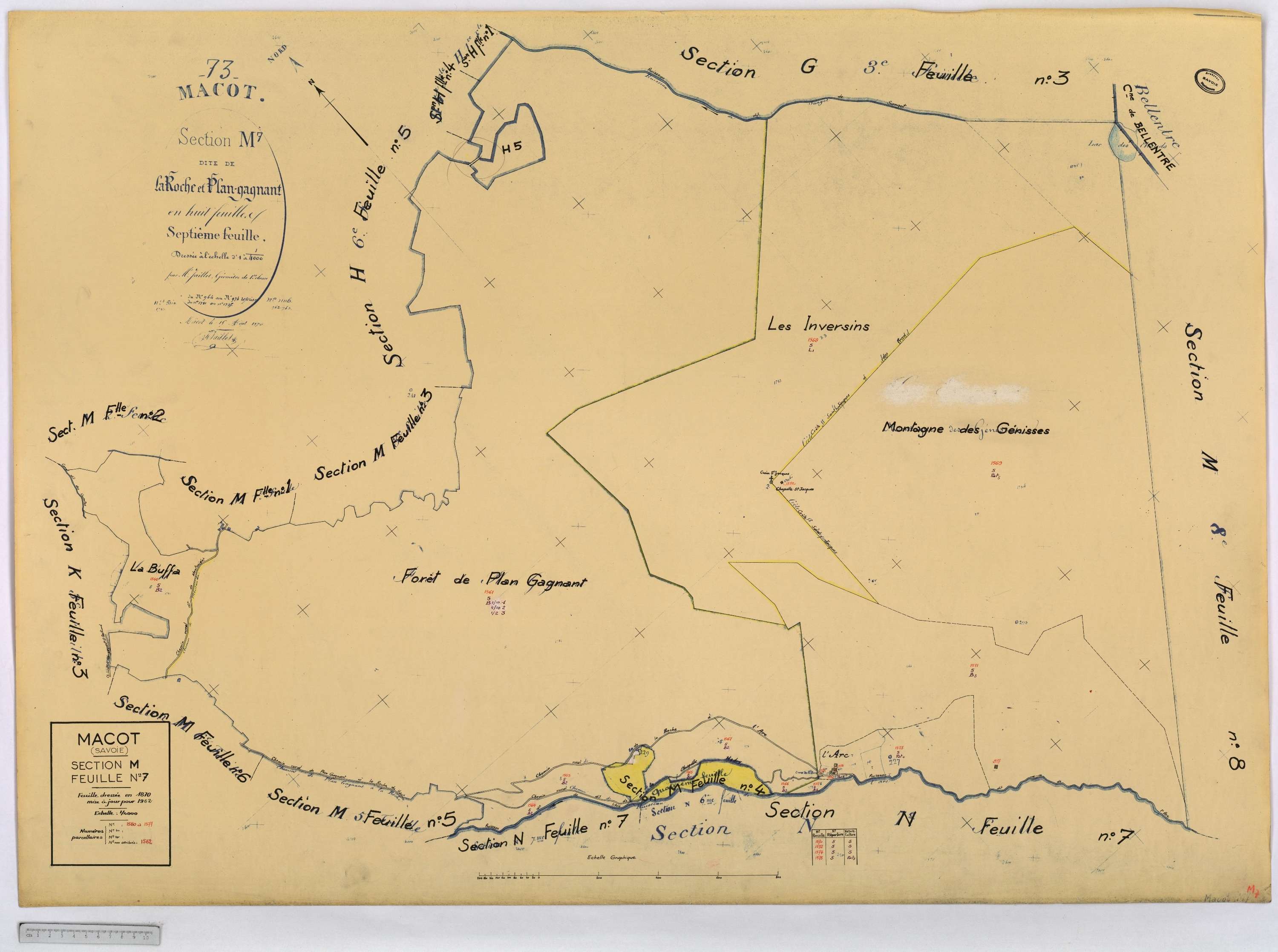 Mâcot-la-Plagne - Cadastre rénové (1962).