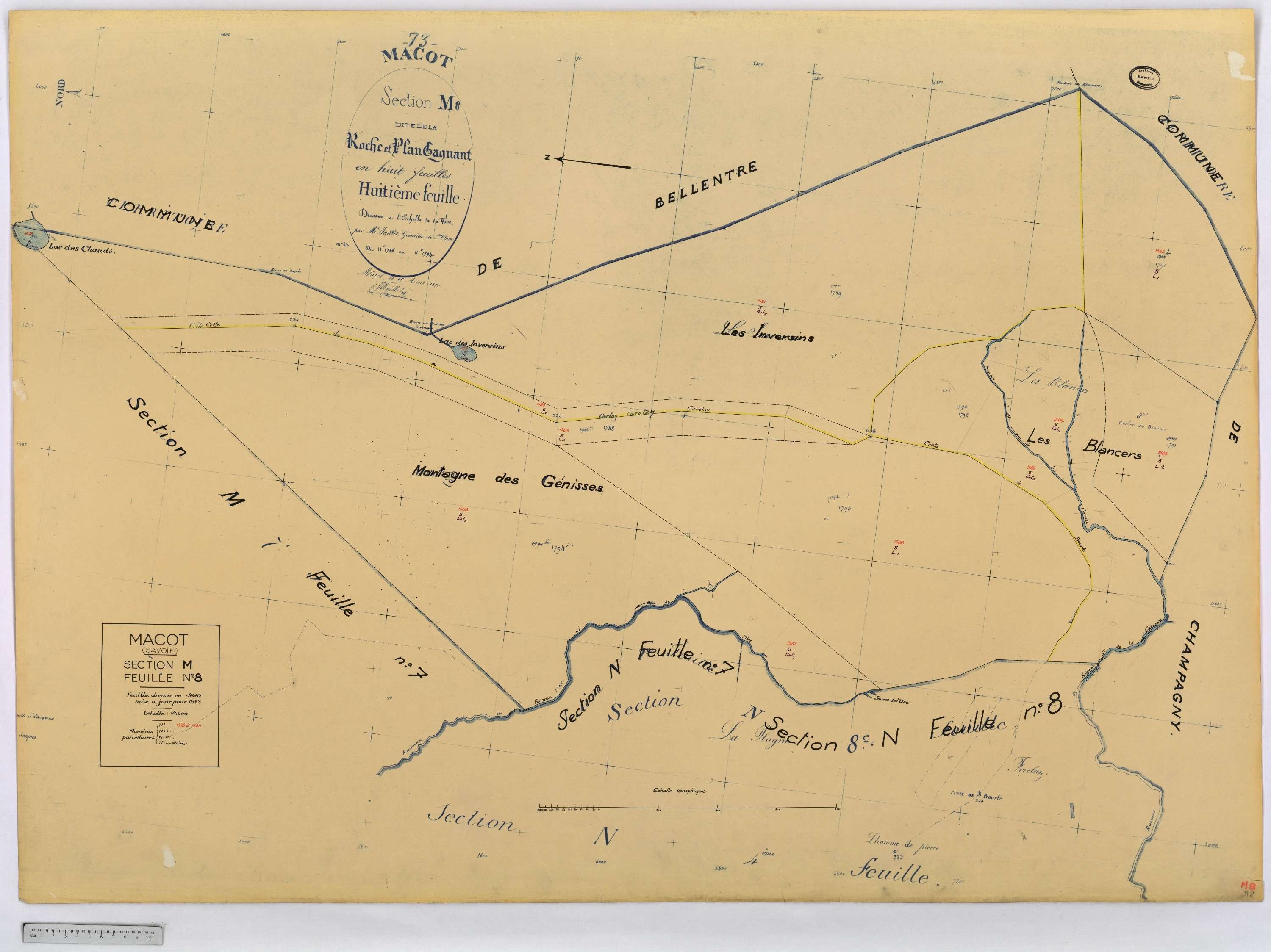 Mâcot-la-Plagne - Cadastre rénové (1962).
