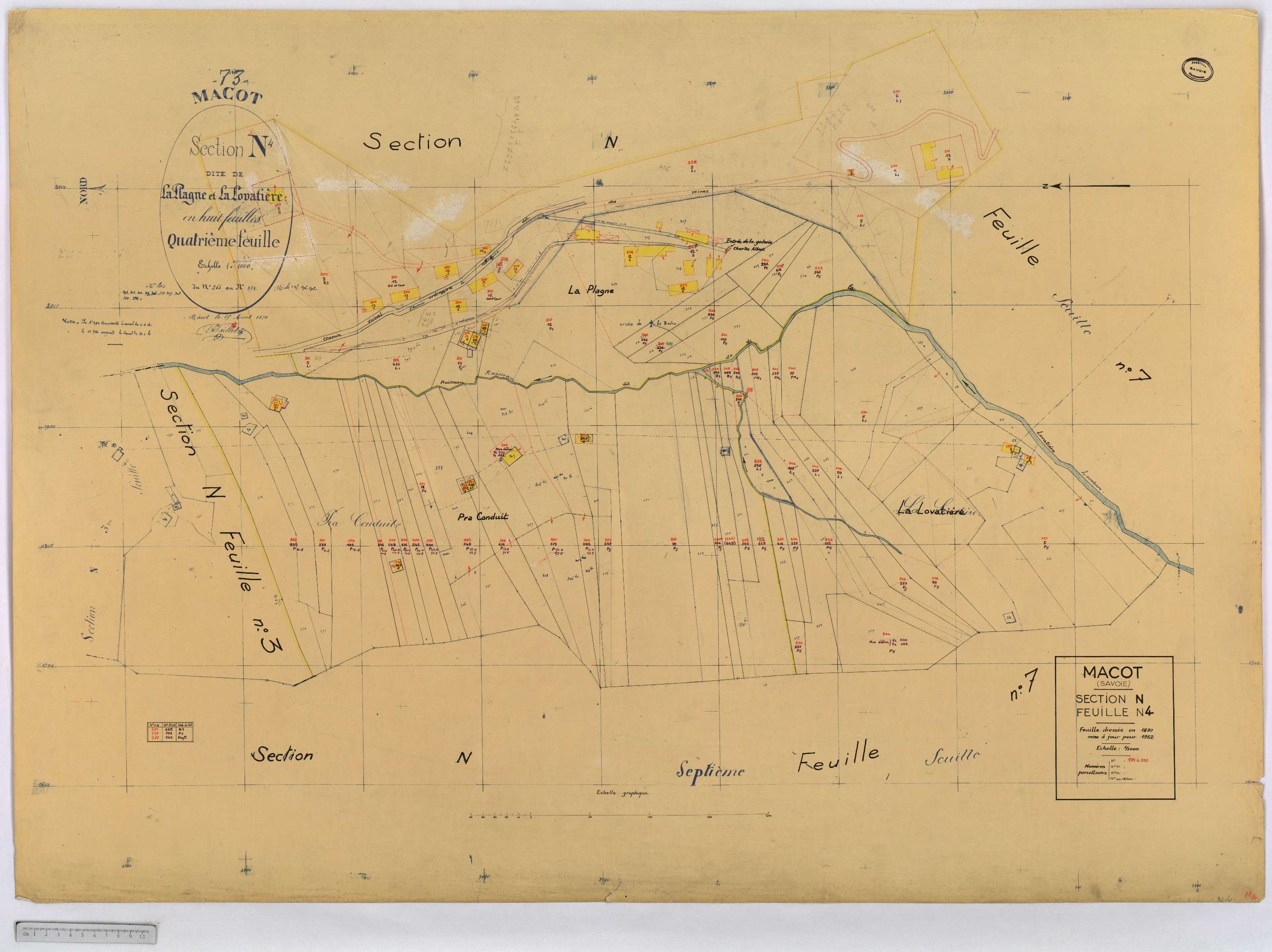 Mâcot-la-Plagne - Cadastre rénové (1962).
