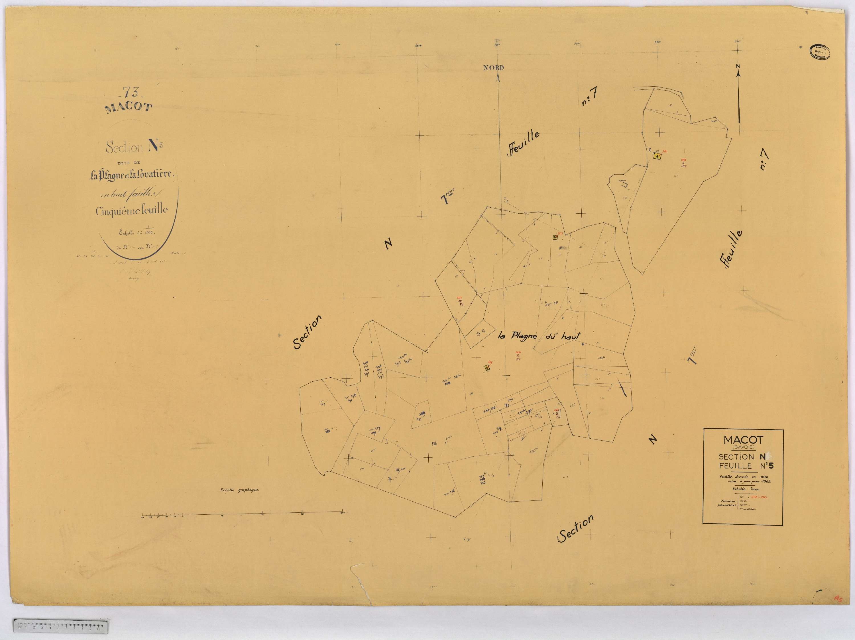 Mâcot-la-Plagne - Cadastre rénové (1962).