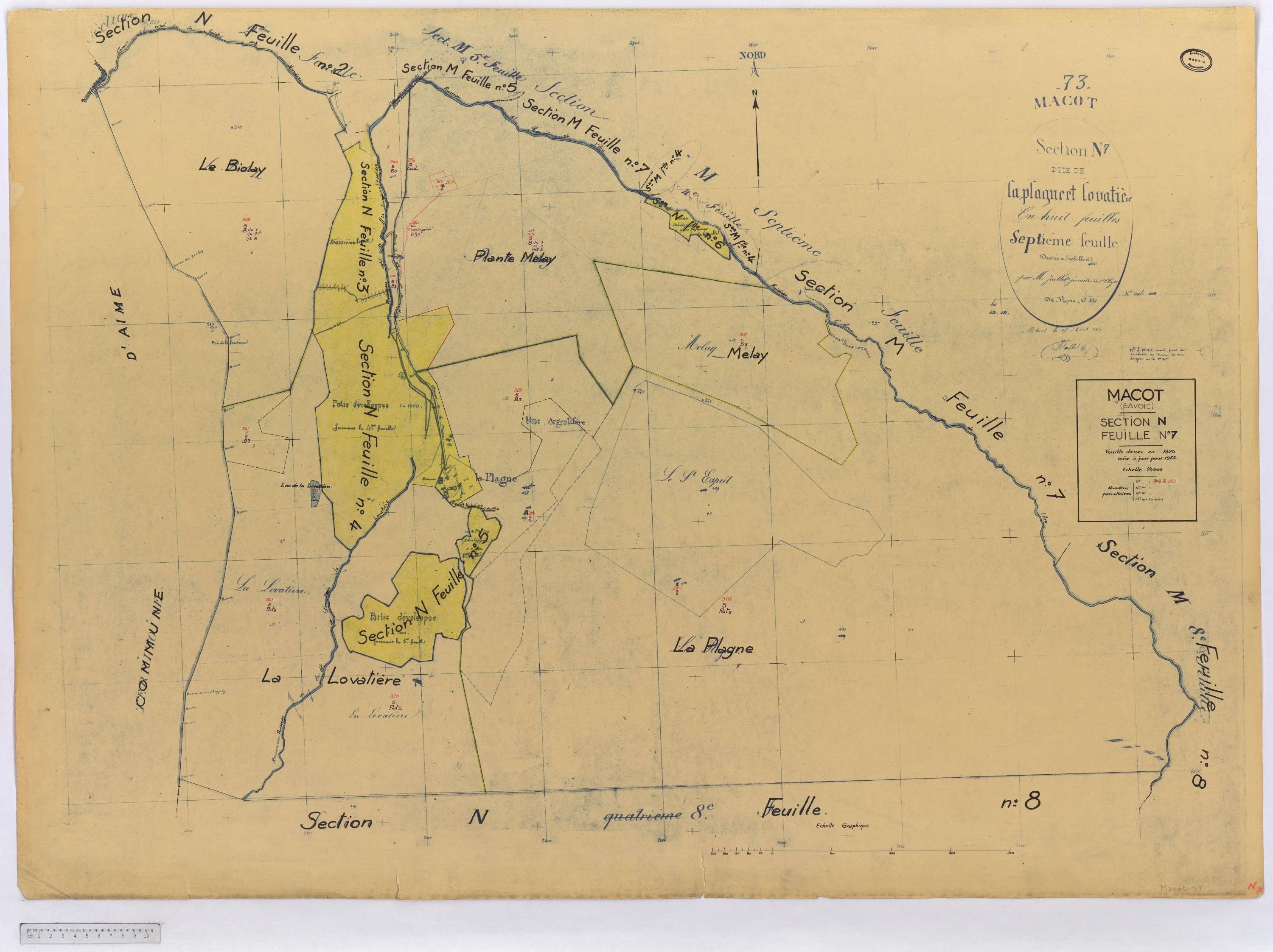 Mâcot-la-Plagne - Cadastre rénové (1962).