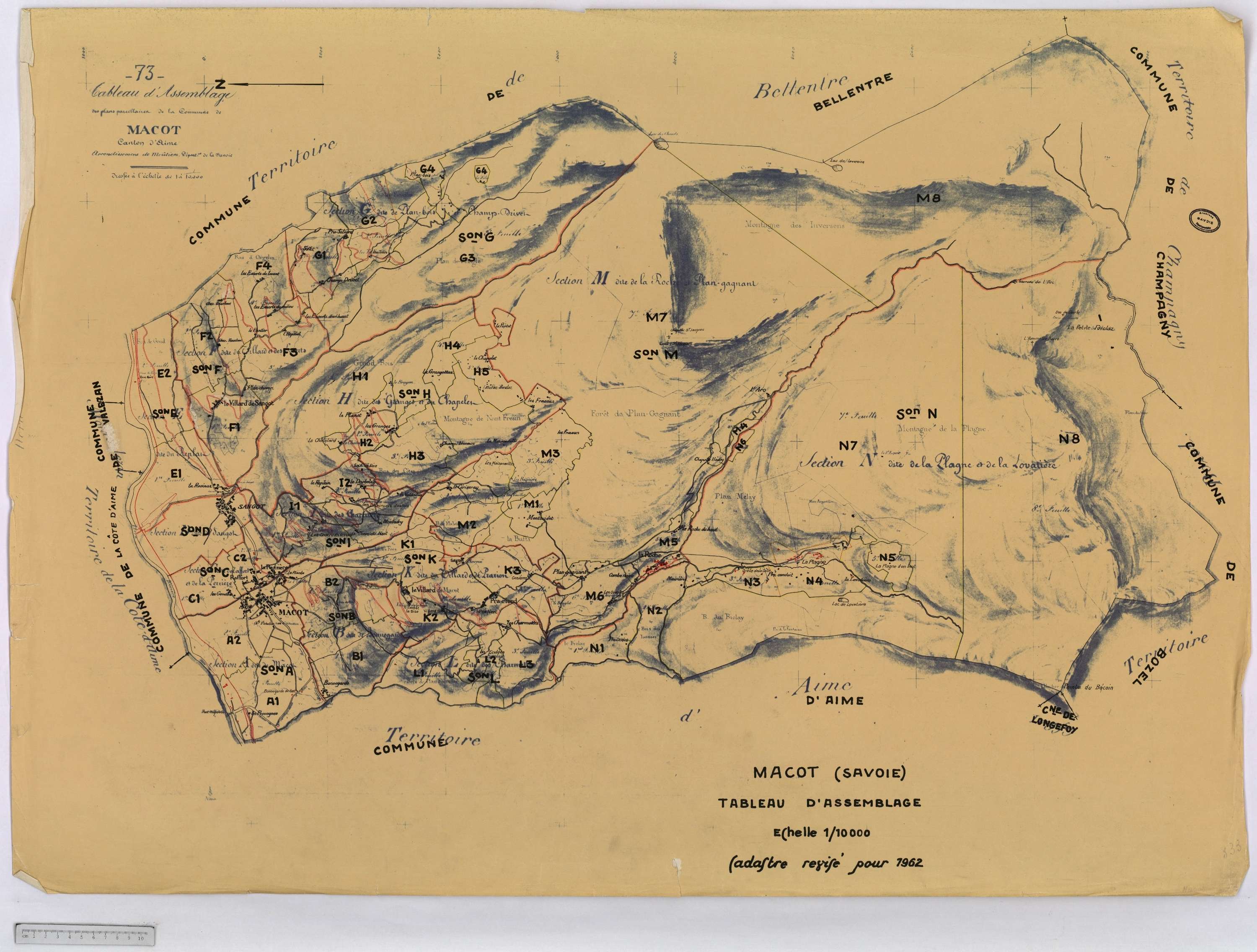 Mâcot-la-Plagne - Cadastre rénové (1962).