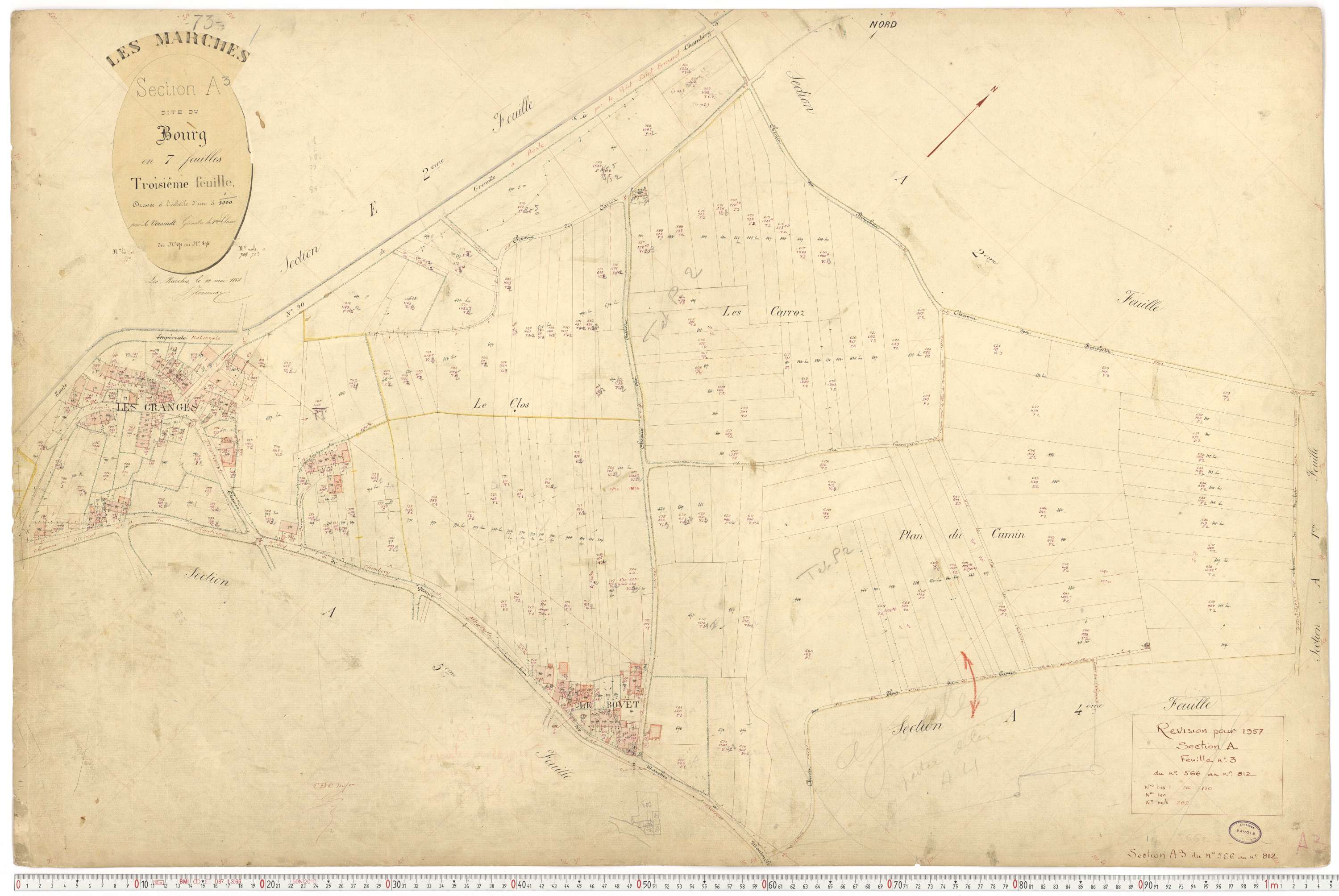 Marches - Plans cadastraux du premier cadastre français (version de travail du cadastre rénové, de 1956).
