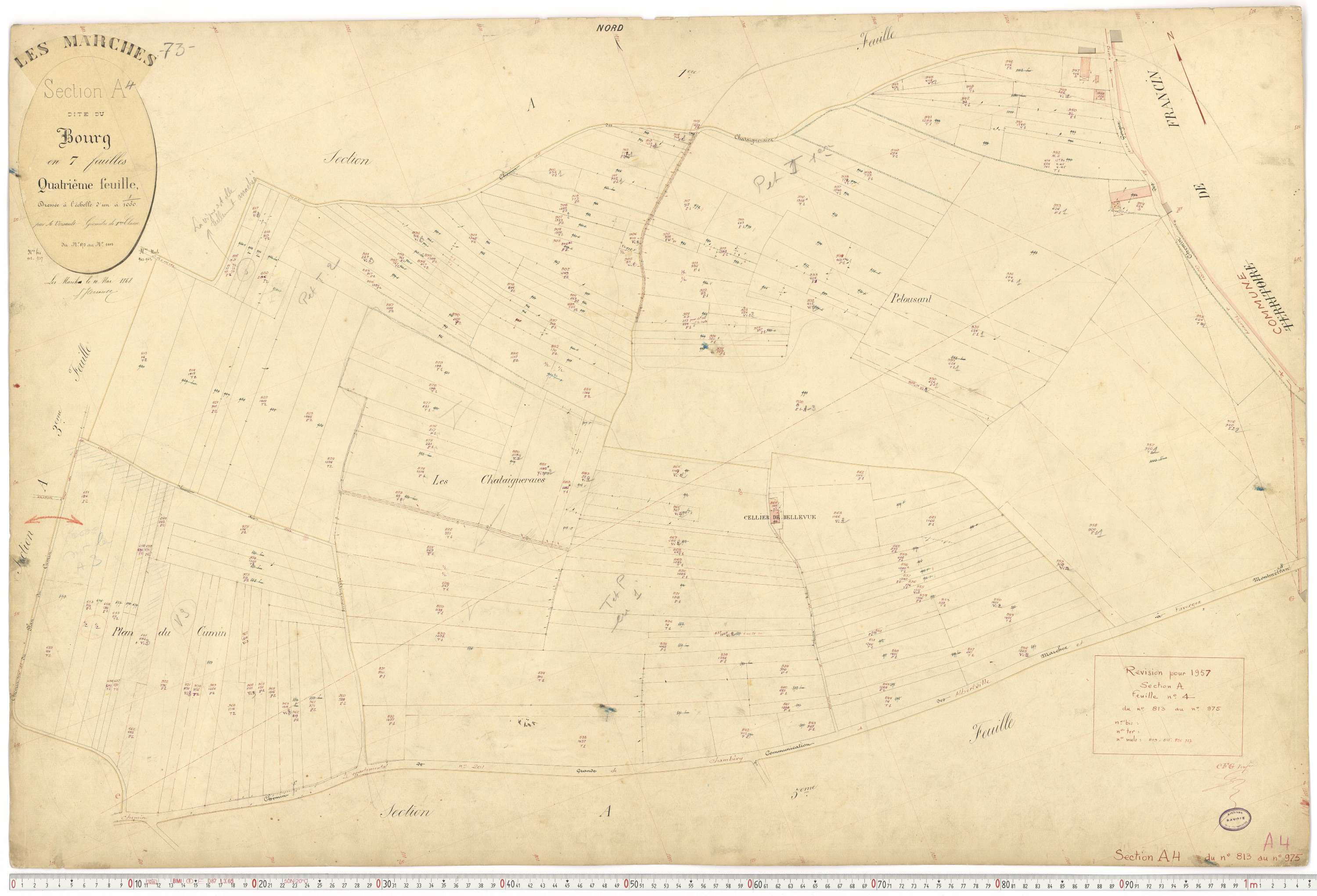 Marches - Plans cadastraux du premier cadastre français (version de travail du cadastre rénové, de 1956).