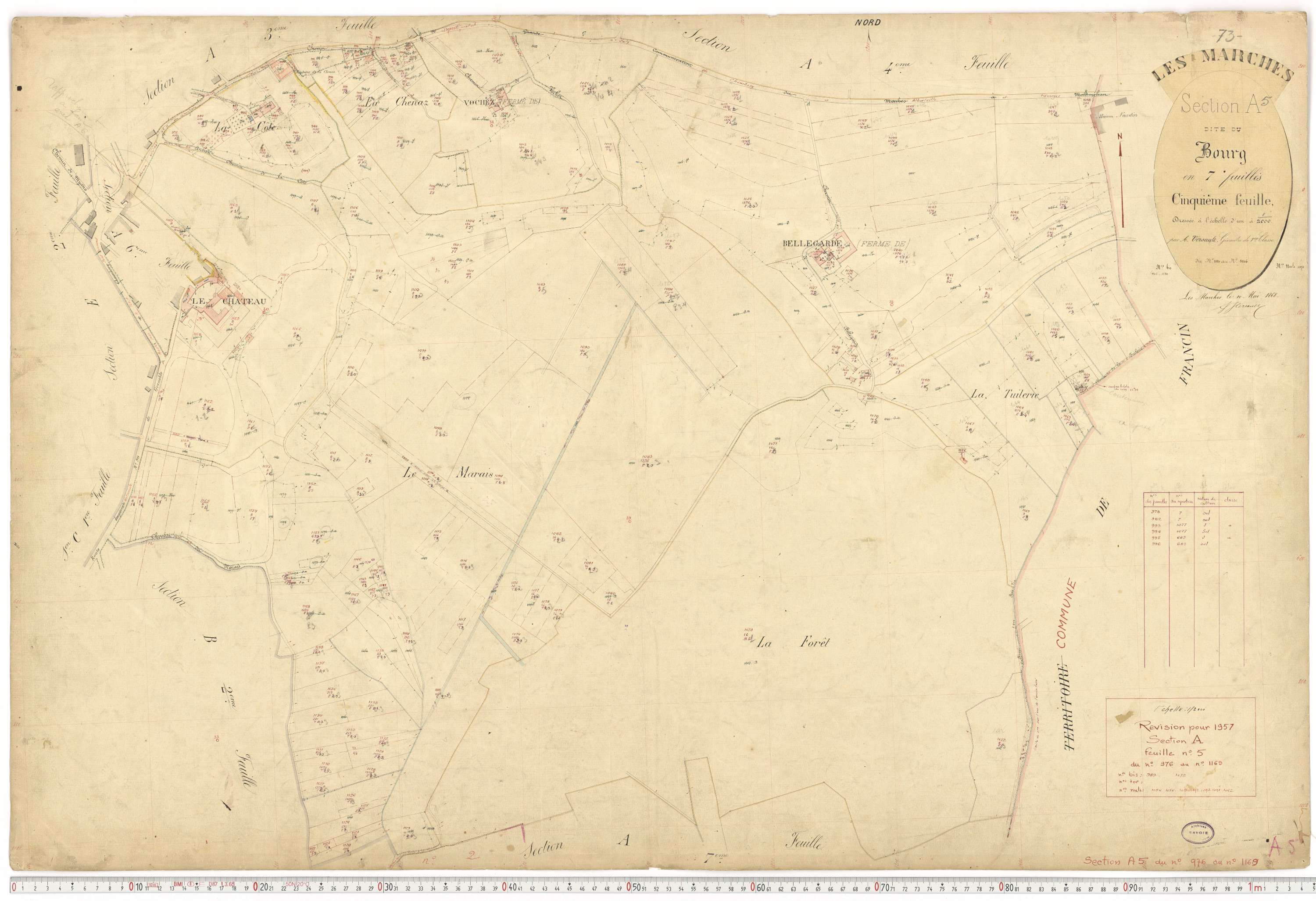 Marches - Plans cadastraux du premier cadastre français (version de travail du cadastre rénové, de 1956).