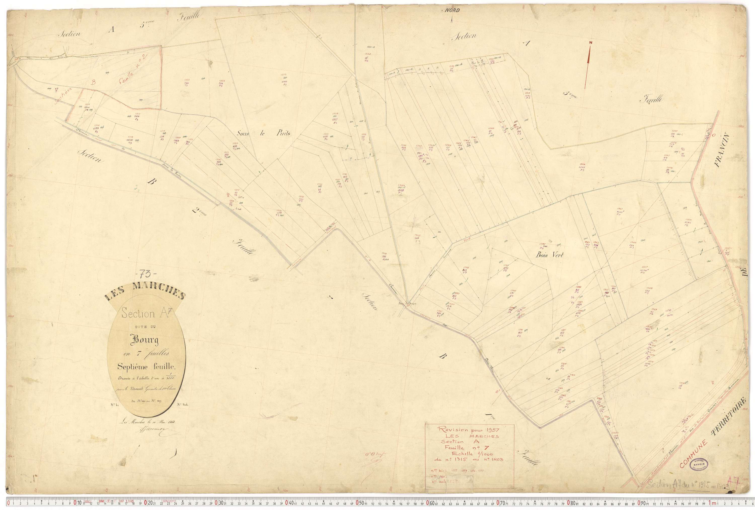 Marches - Plans cadastraux du premier cadastre français (version de travail du cadastre rénové, de 1956).