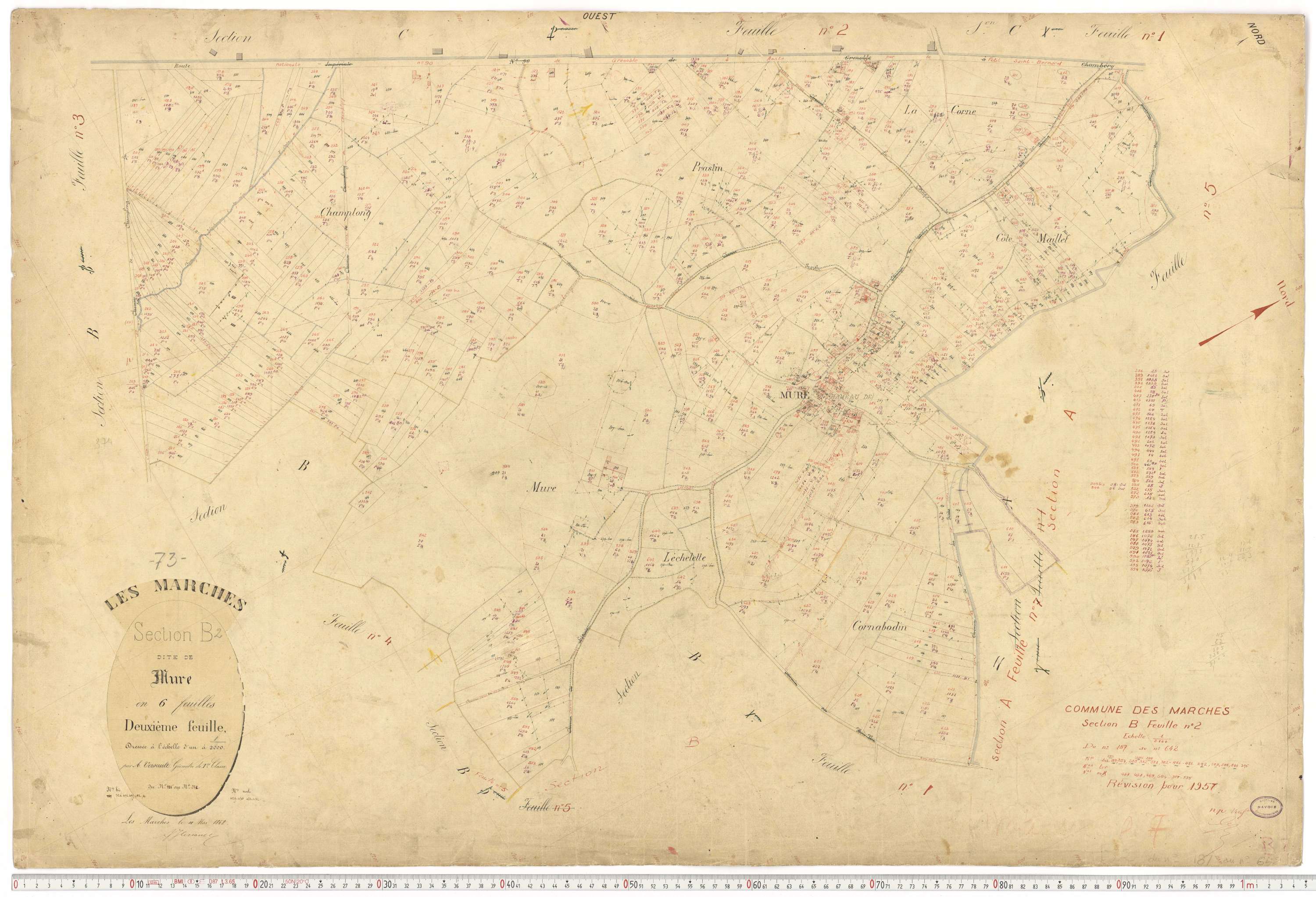 Marches - Plans cadastraux du premier cadastre français (version de travail du cadastre rénové, de 1956).