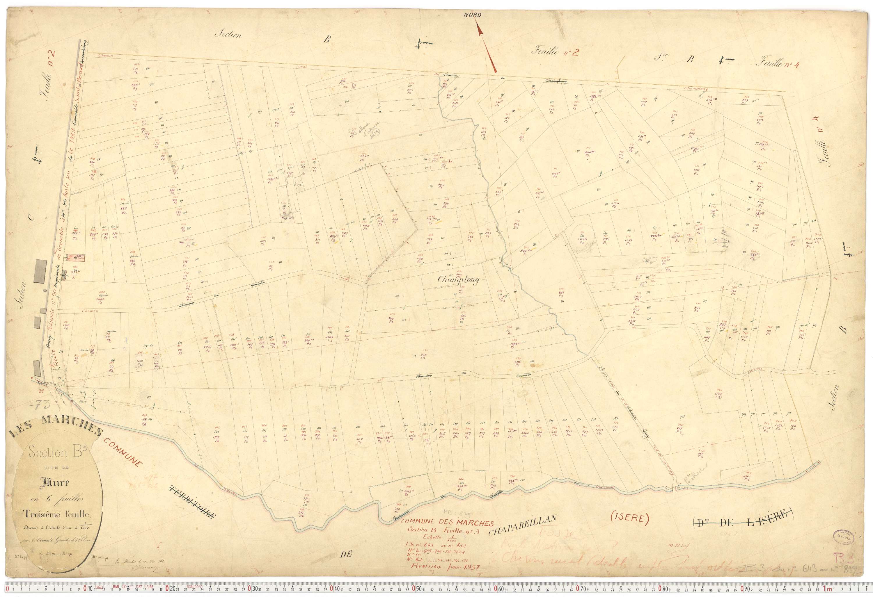 Marches - Plans cadastraux du premier cadastre français (version de travail du cadastre rénové, de 1956).