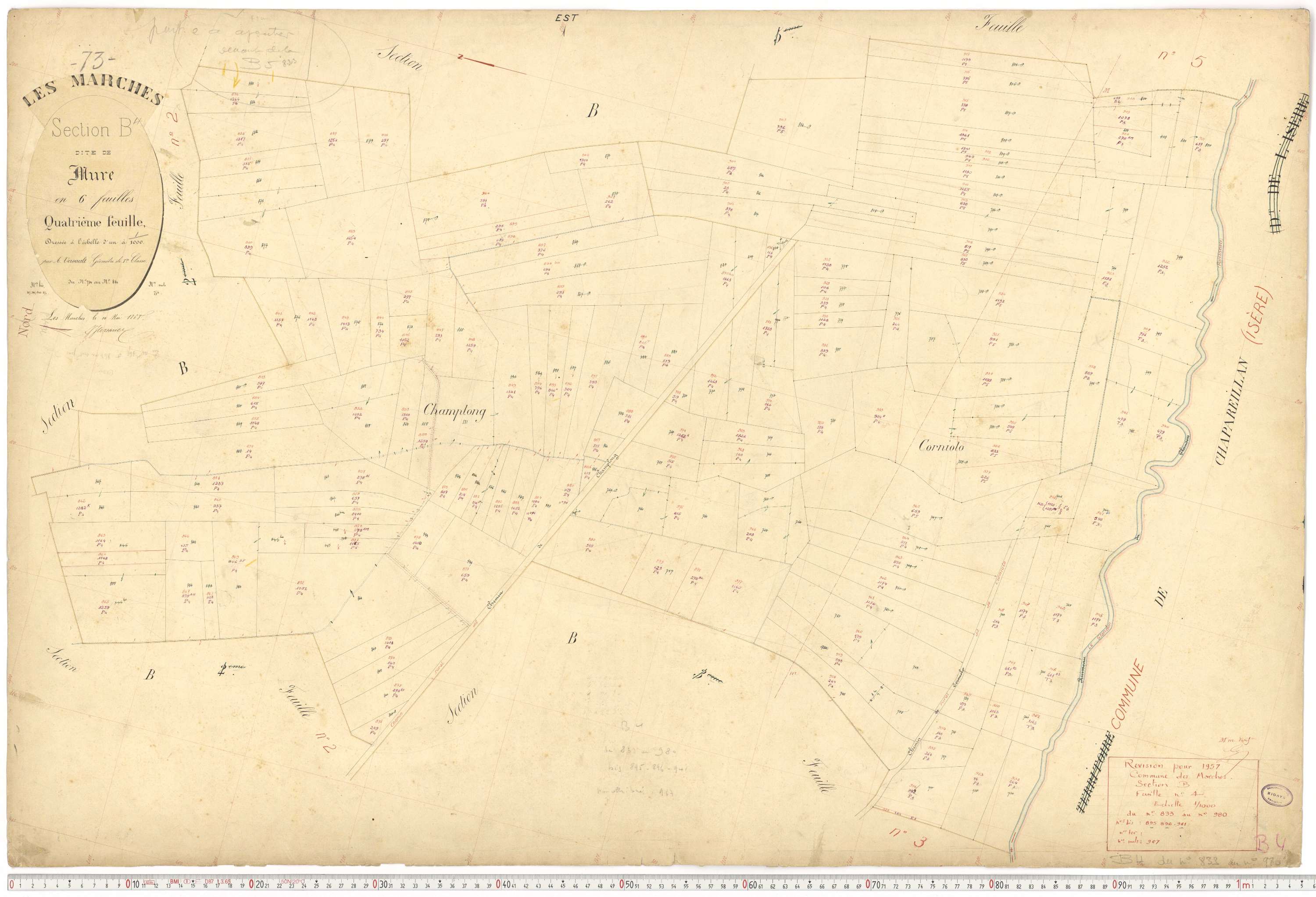 Marches - Plans cadastraux du premier cadastre français (version de travail du cadastre rénové, de 1956).