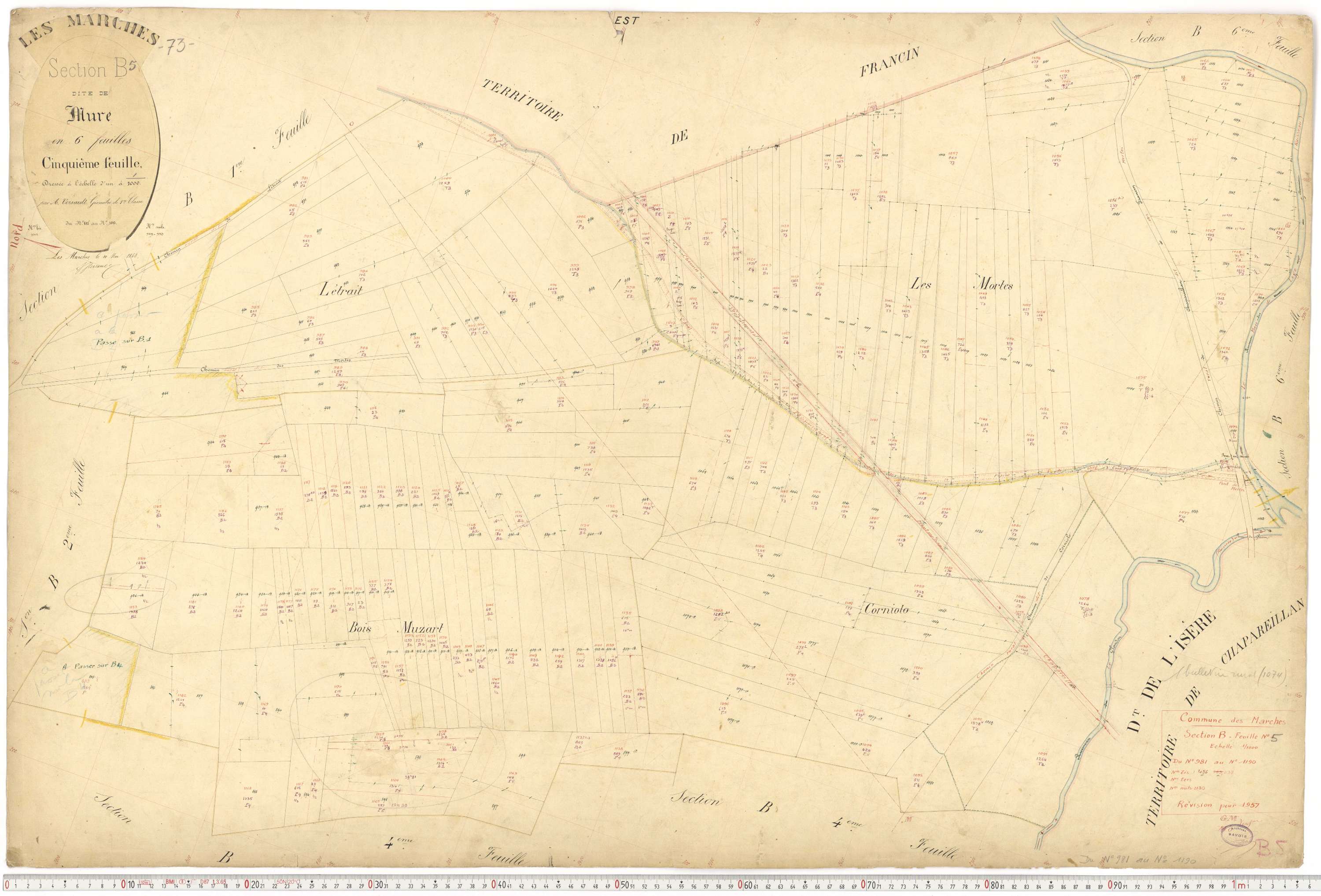 Marches - Plans cadastraux du premier cadastre français (version de travail du cadastre rénové, de 1956).