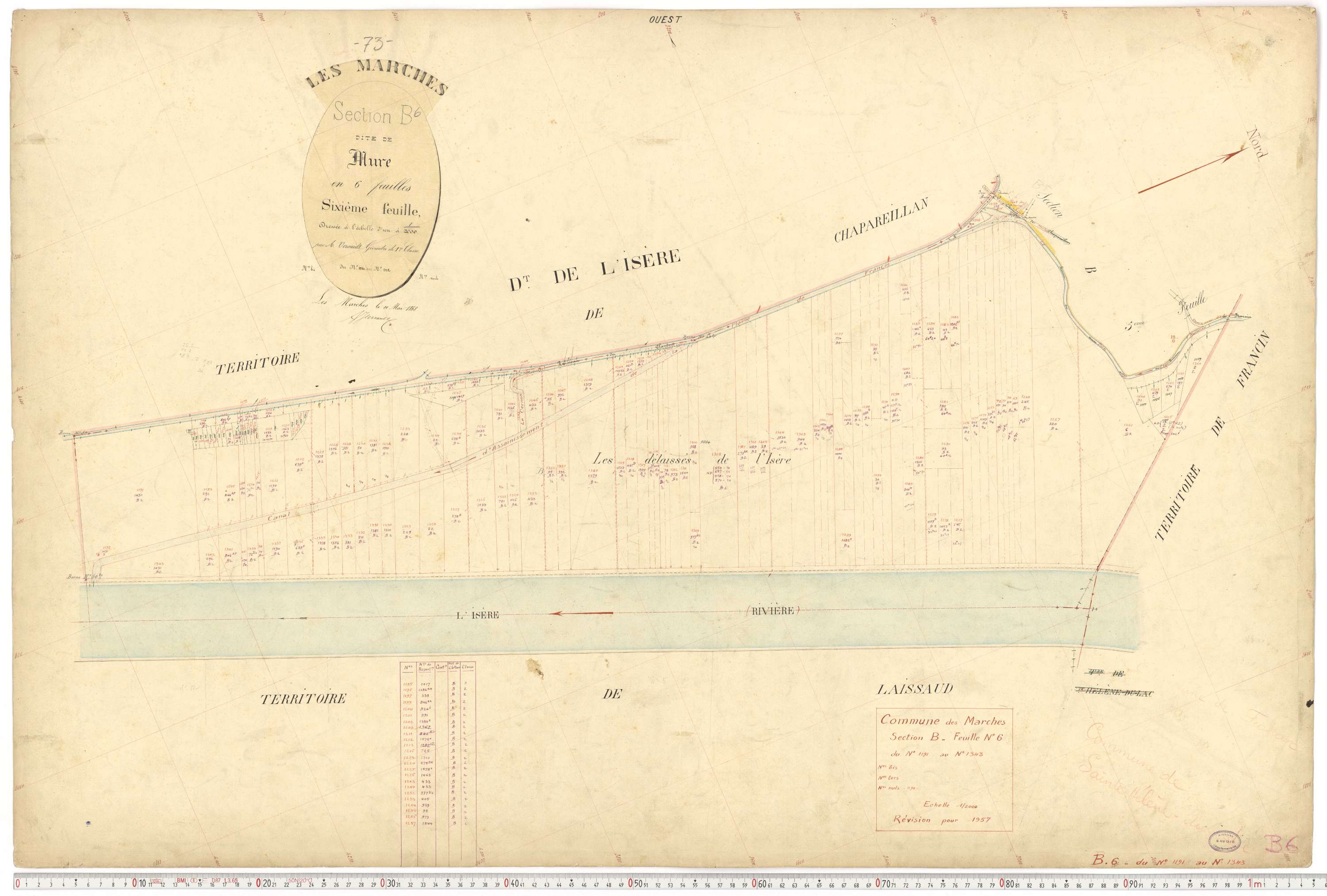 Marches - Plans cadastraux du premier cadastre français (version de travail du cadastre rénové, de 1956).