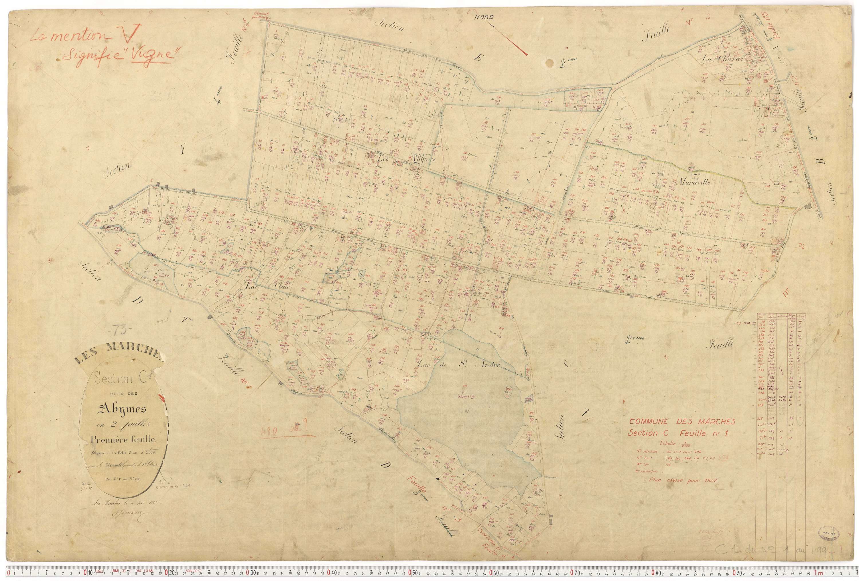 Marches - Plans cadastraux du premier cadastre français (version de travail du cadastre rénové, de 1956).