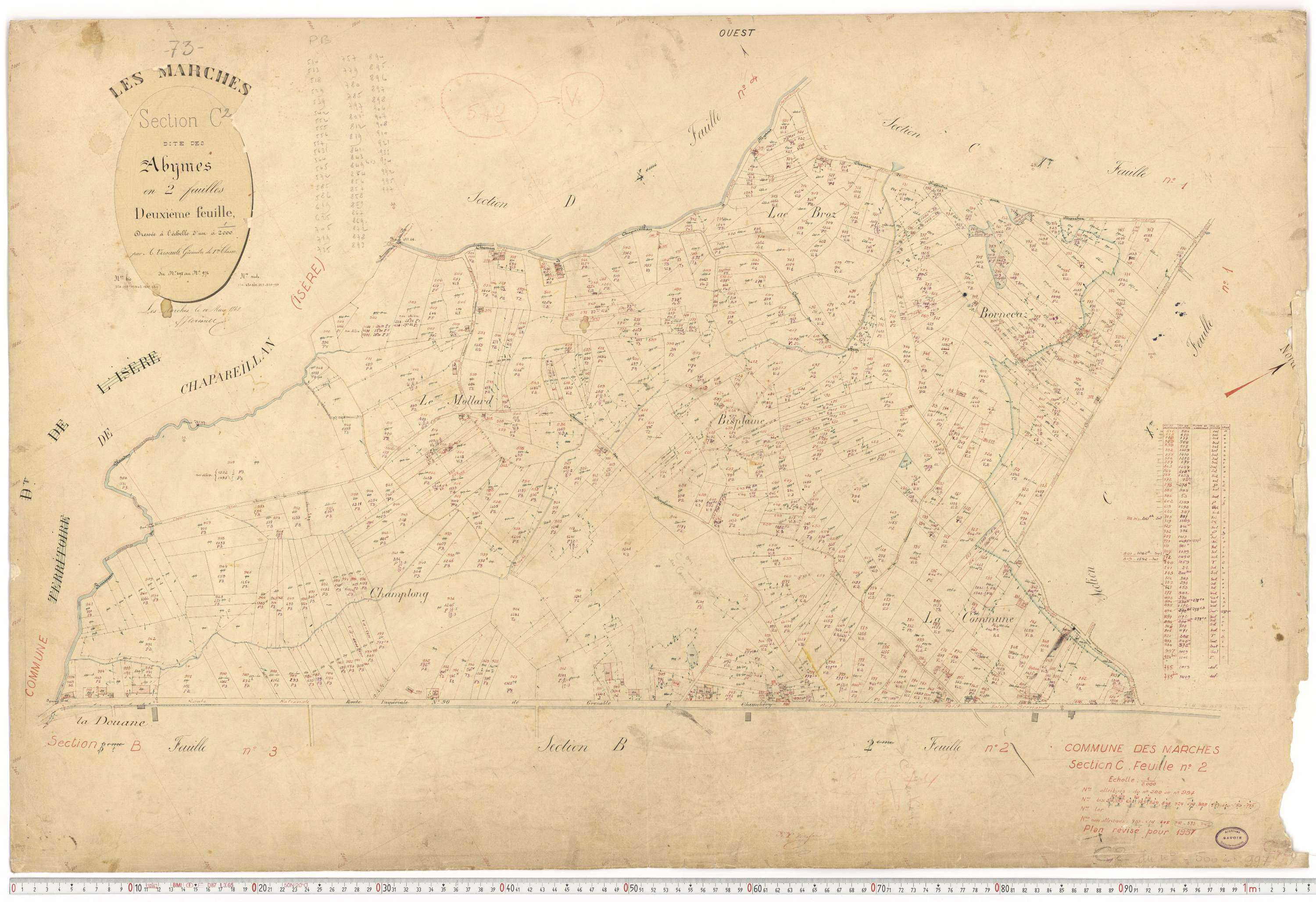 Marches - Plans cadastraux du premier cadastre français (version de travail du cadastre rénové, de 1956).