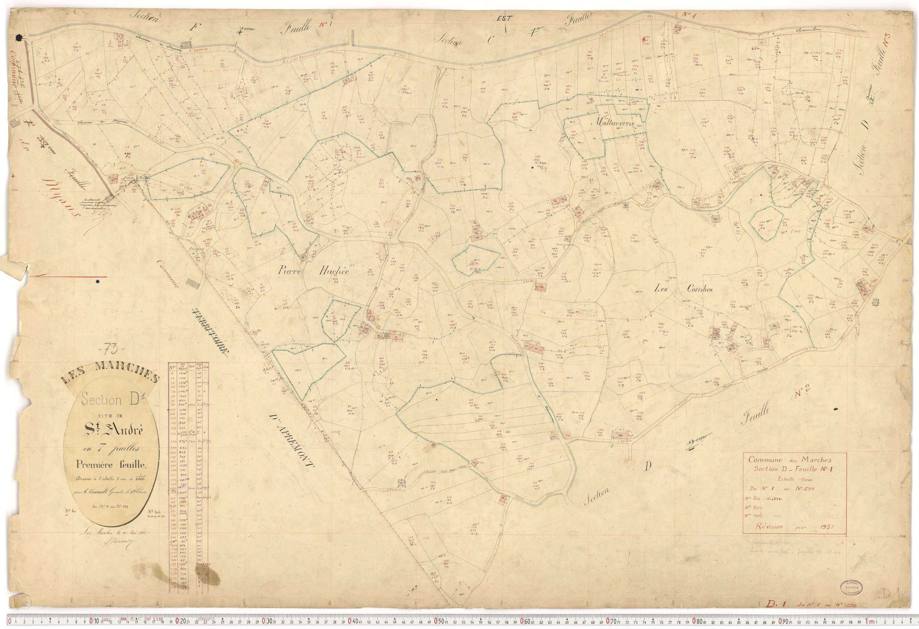 Marches - Plans cadastraux du premier cadastre français (version de travail du cadastre rénové, de 1956).