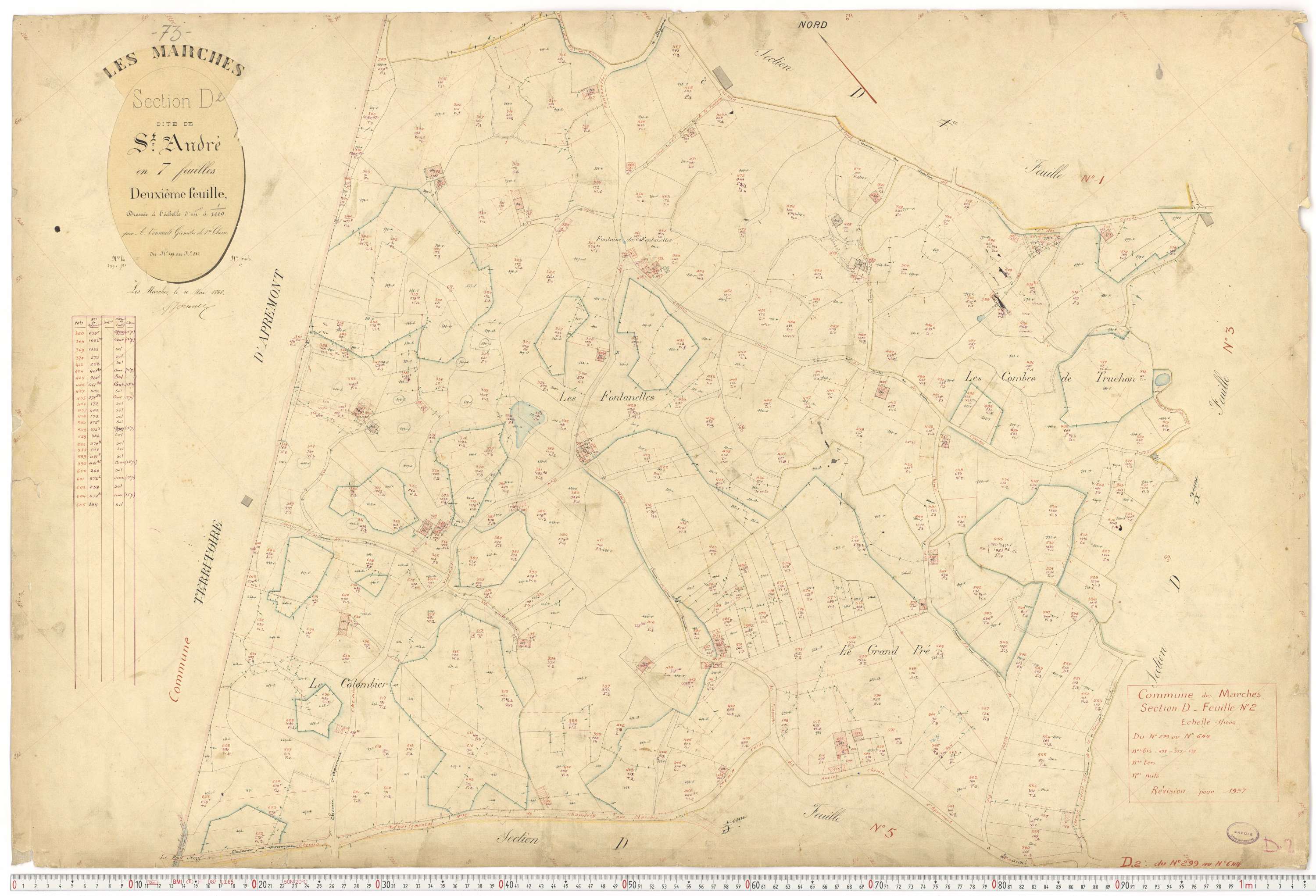 Marches - Plans cadastraux du premier cadastre français (version de travail du cadastre rénové, de 1956).