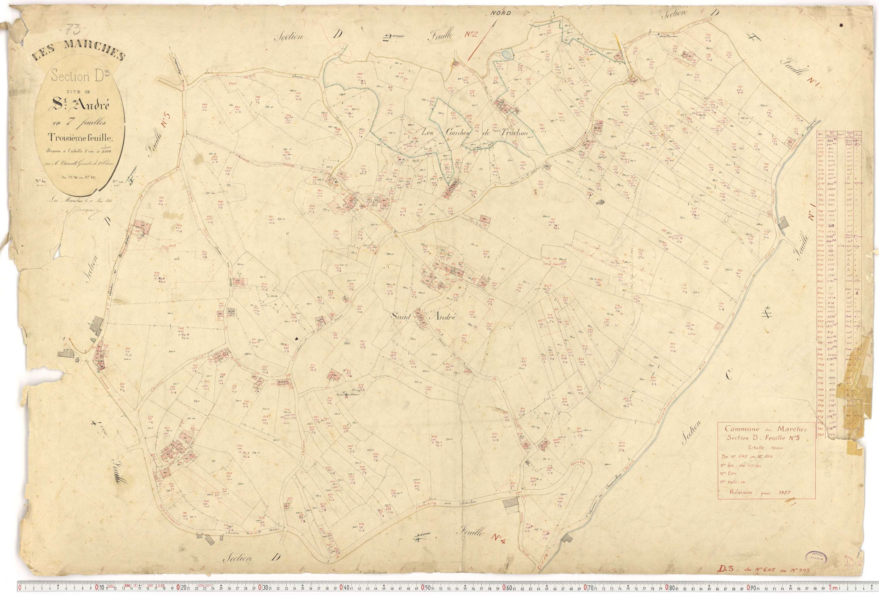 Marches - Plans cadastraux du premier cadastre français (version de travail du cadastre rénové, de 1956).